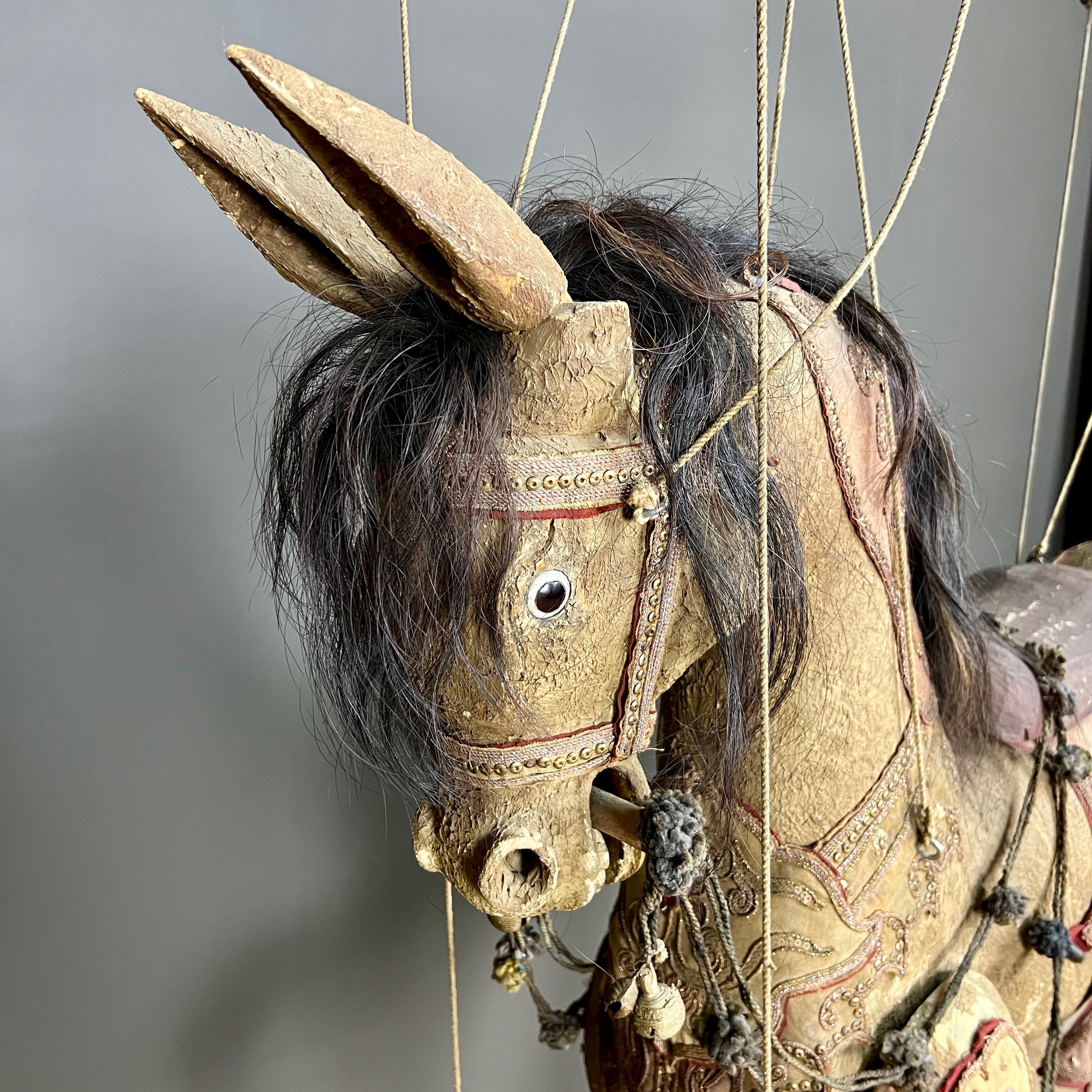 Large Antique Articulated Burmese Horse Puppet