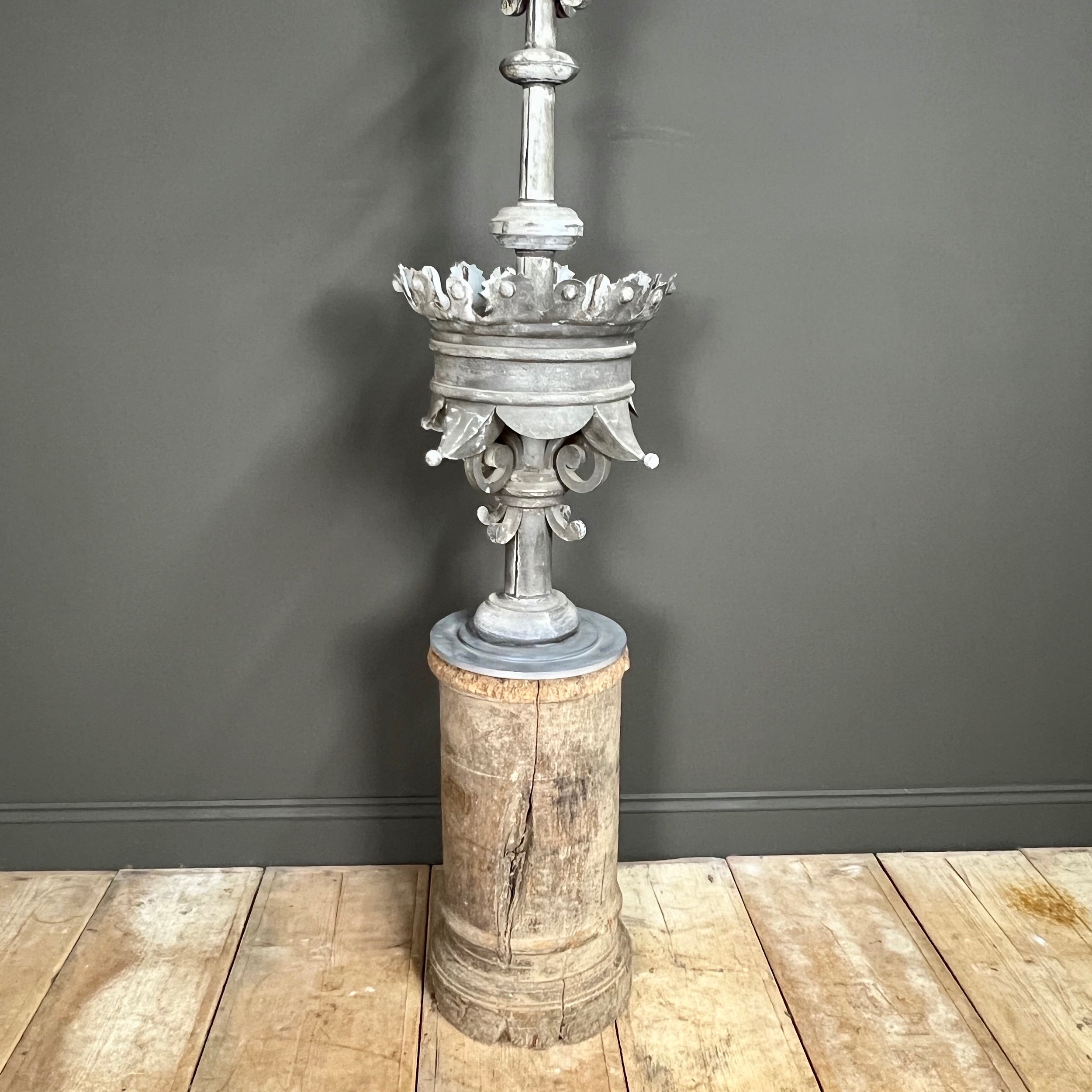 19th Century Zinc French Chateau Roof Finial