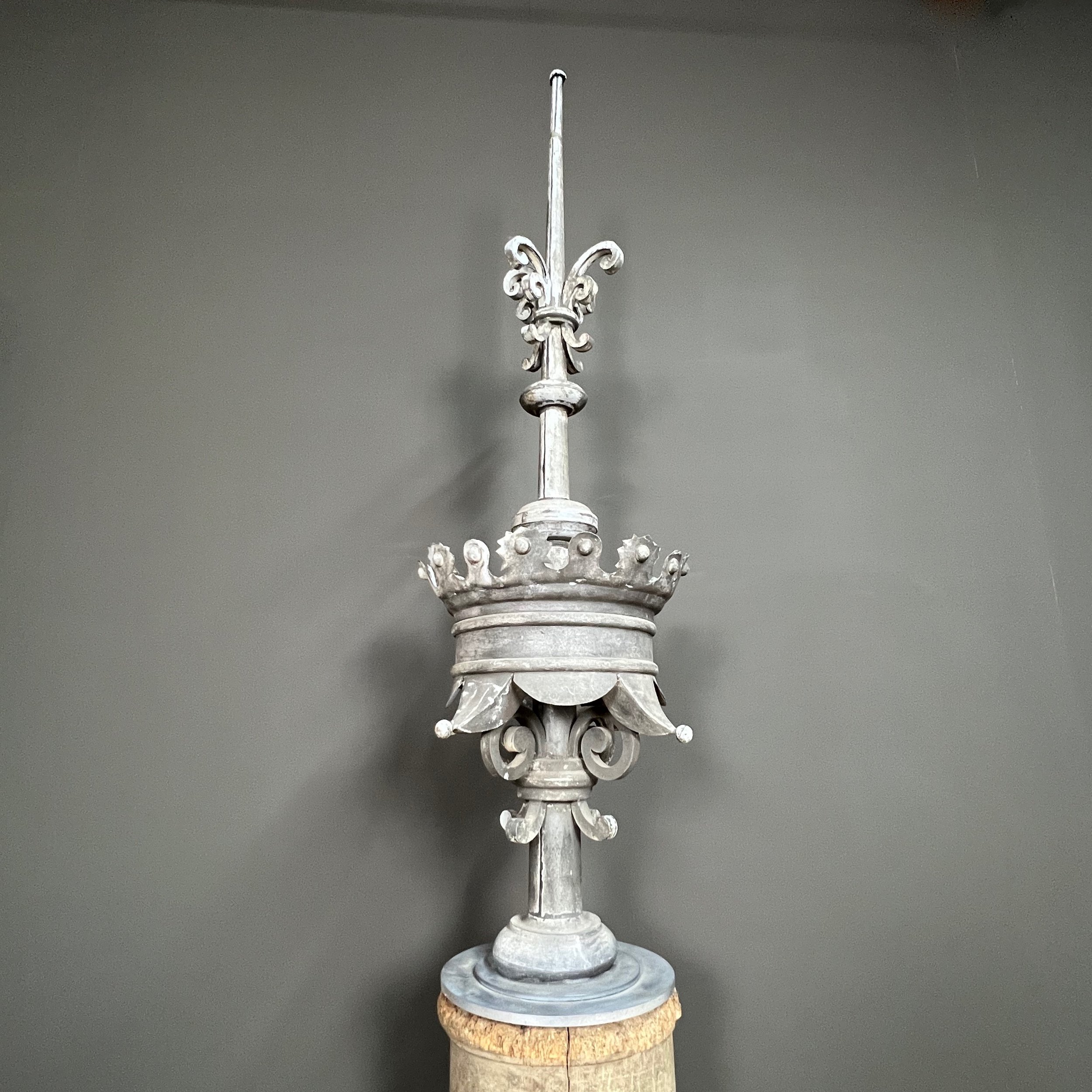 19th Century Zinc French Chateau Roof Finial