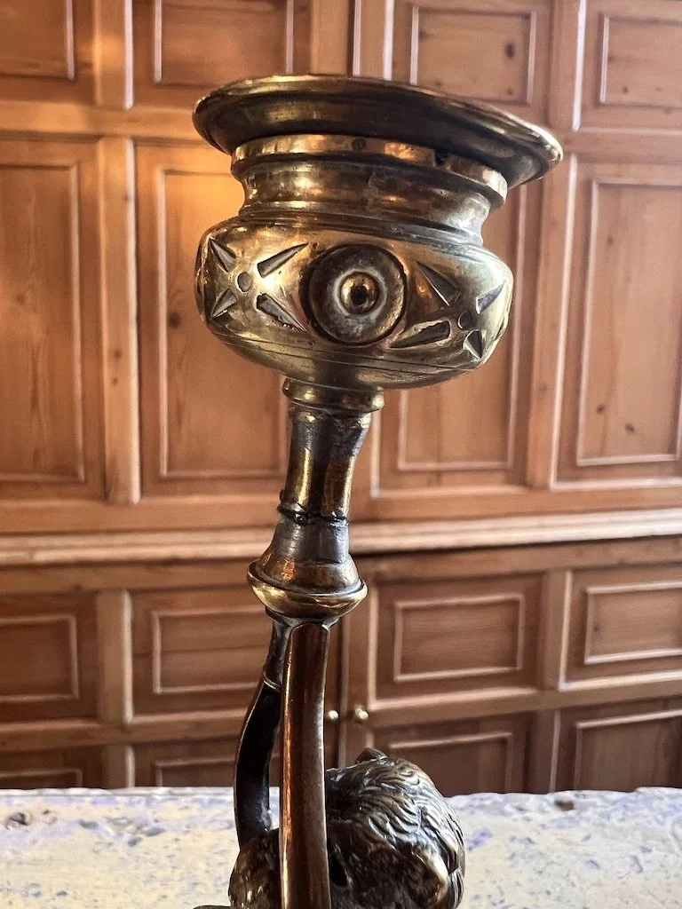 Pair of 19th Century Standing Dog Candlesticks