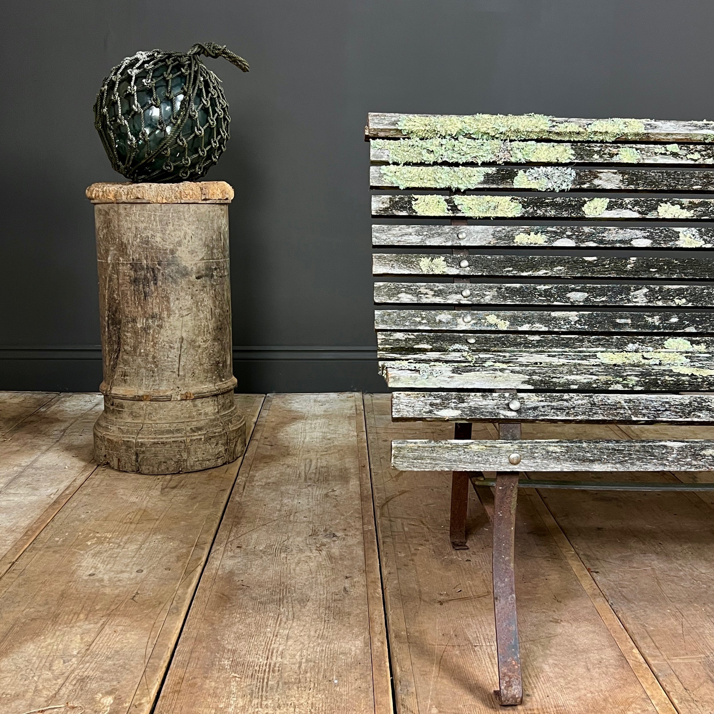 Lichen Encrusted Edwardian Garden Bench