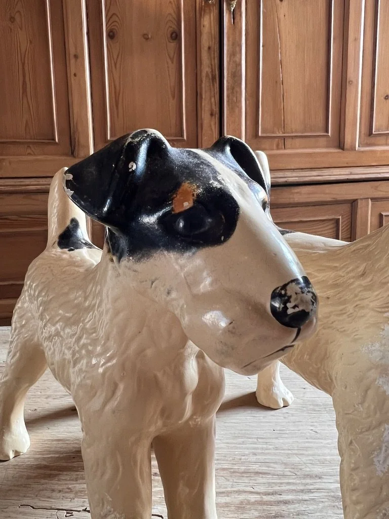 1960's Plaster Fox Terrier Dogs