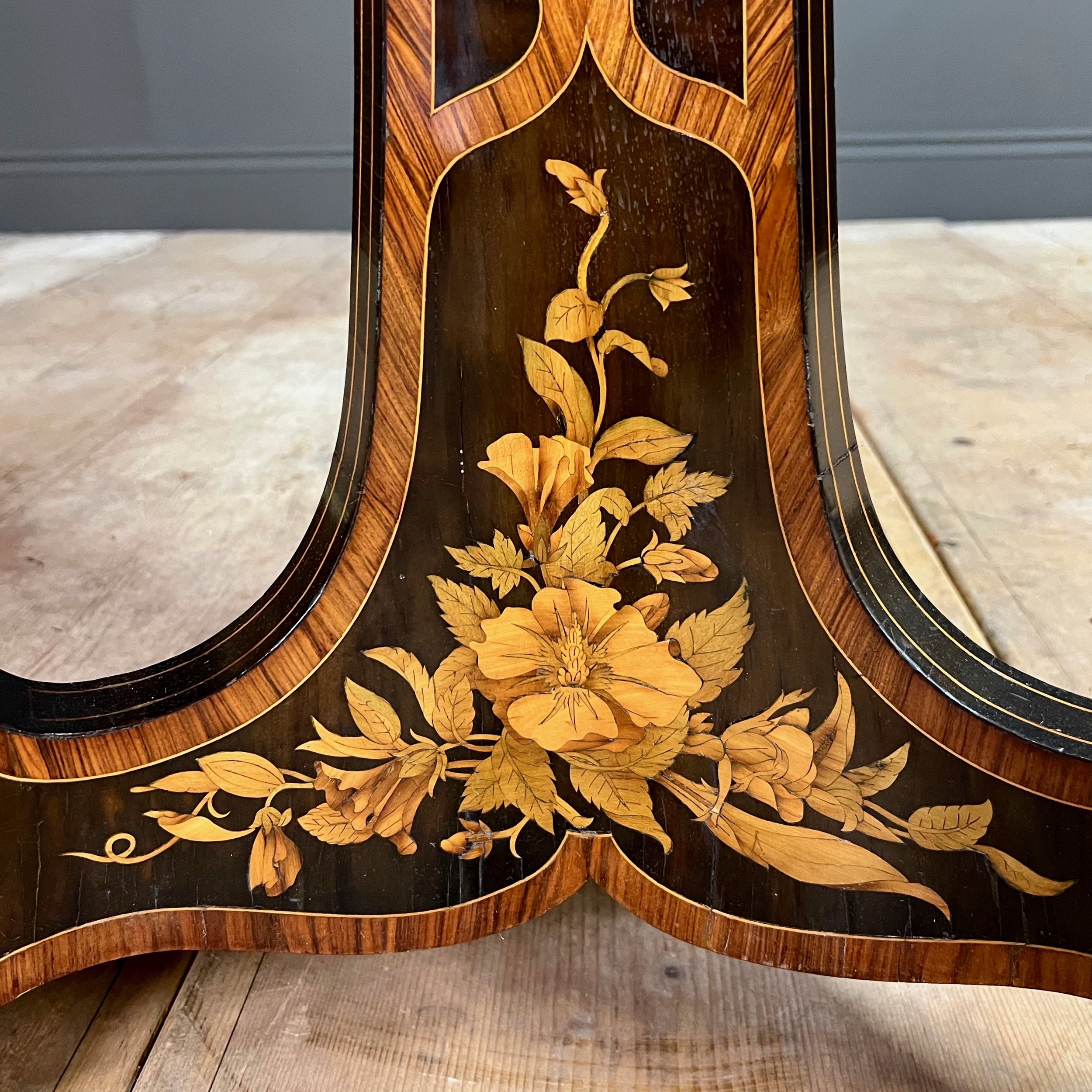 Rare mid 19th Century specimen wood marquetry occasional table