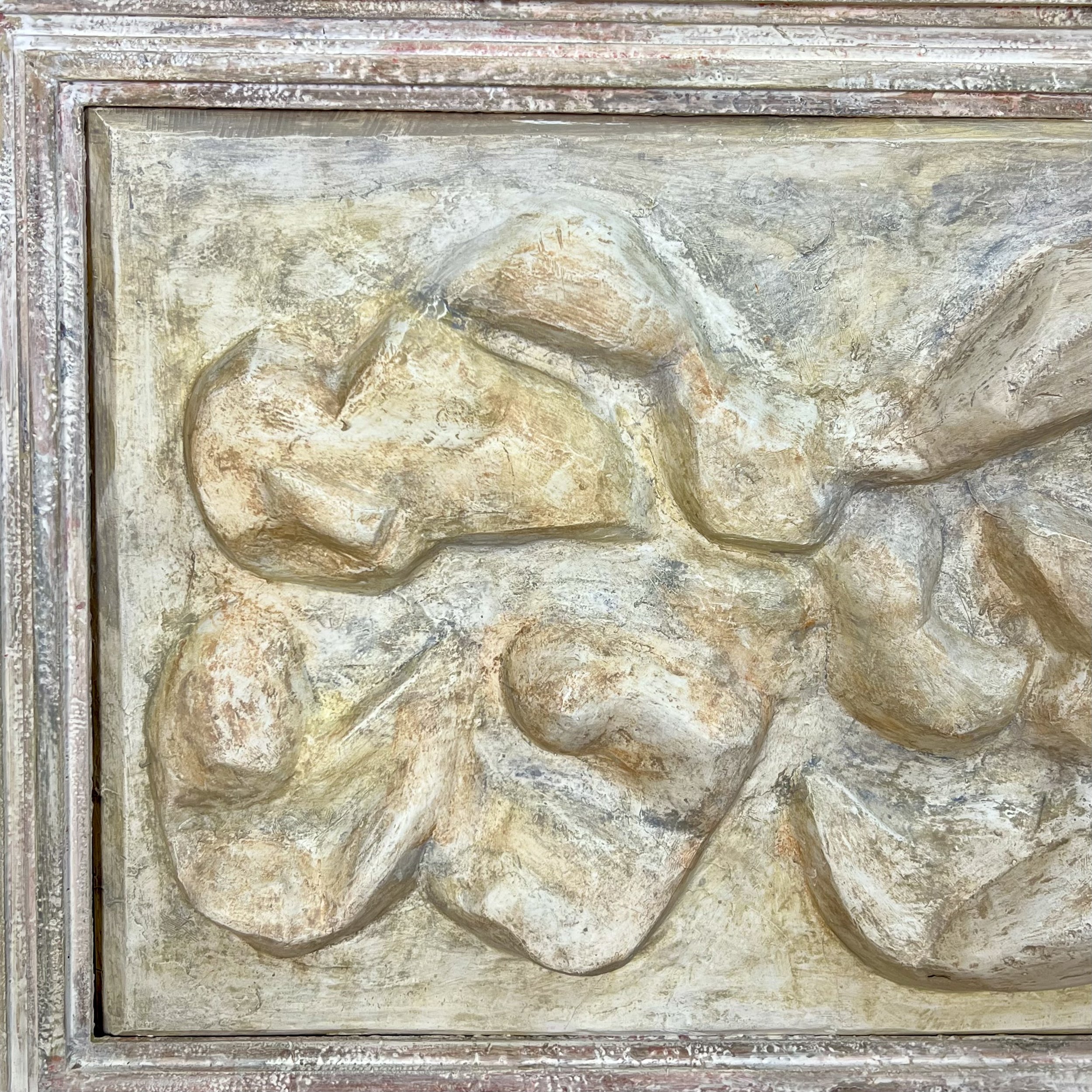 Kim James original framed plaster panel of Adam and Eve