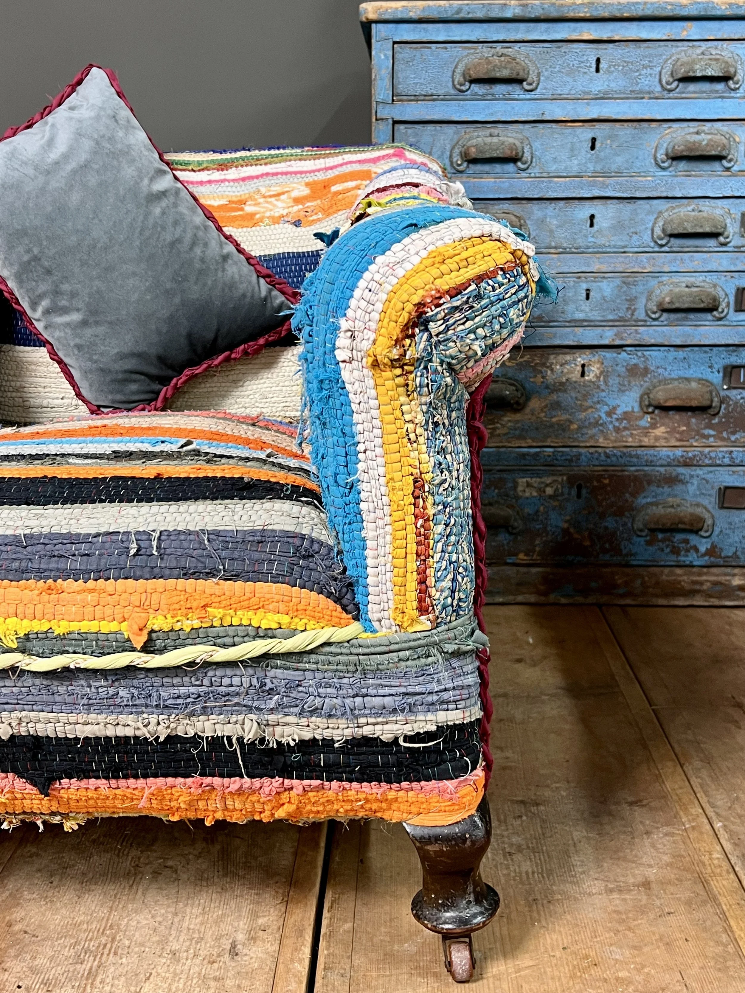 Pair of Edwardian Boucherouite Rag Rug Chairs