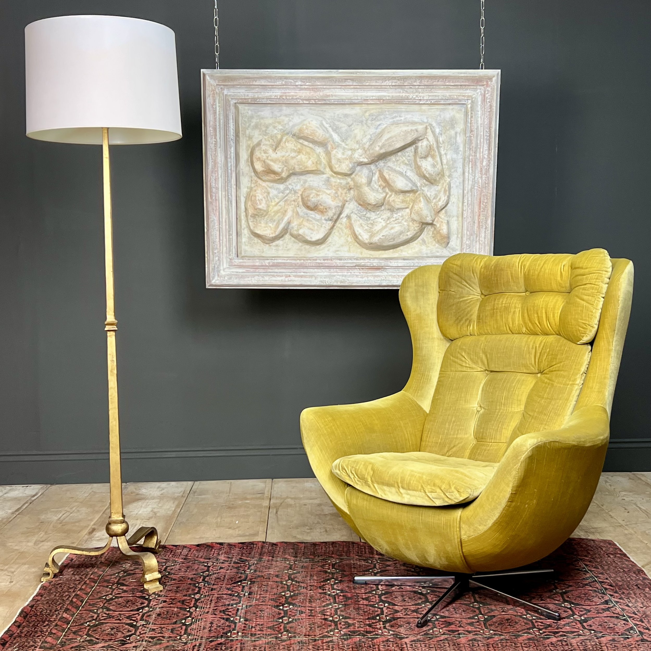 Kim James original framed plaster panel of Adam and Eve