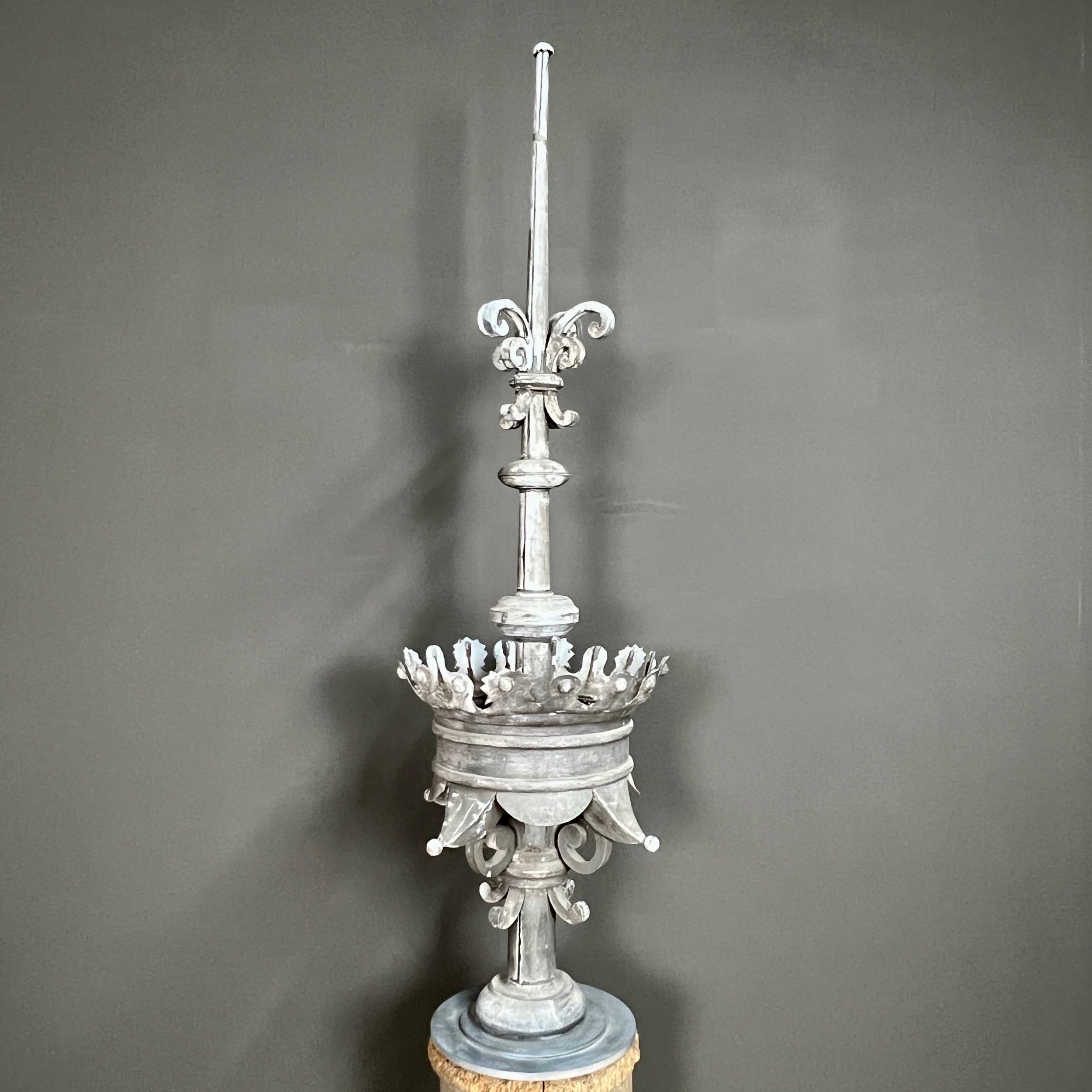19th Century Zinc French Chateau Roof Finial