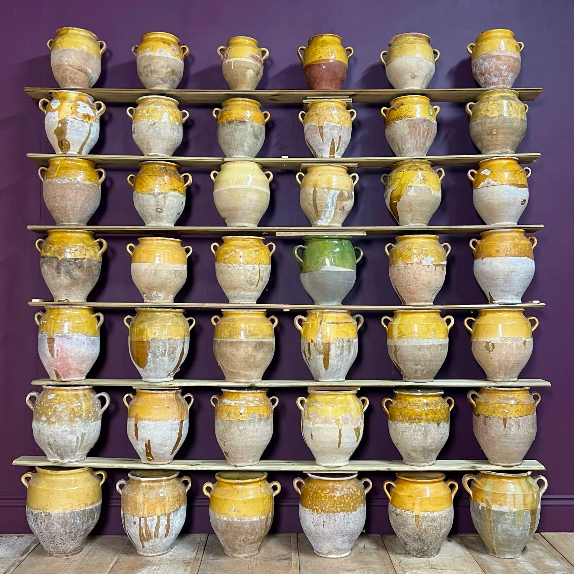 Antique French Confit Pot Yellow