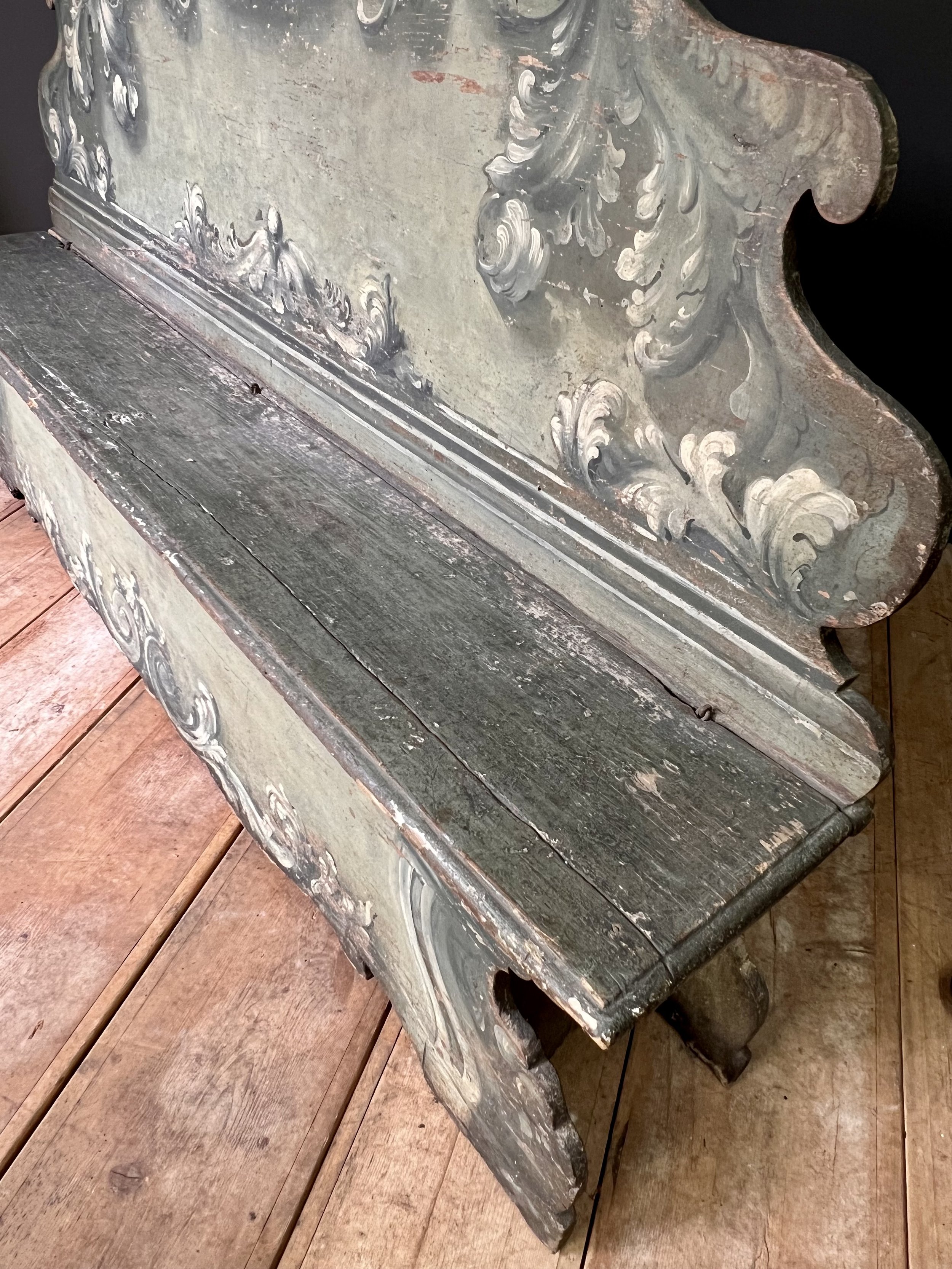 Rare 18th Century Italian Cassapanca Bench