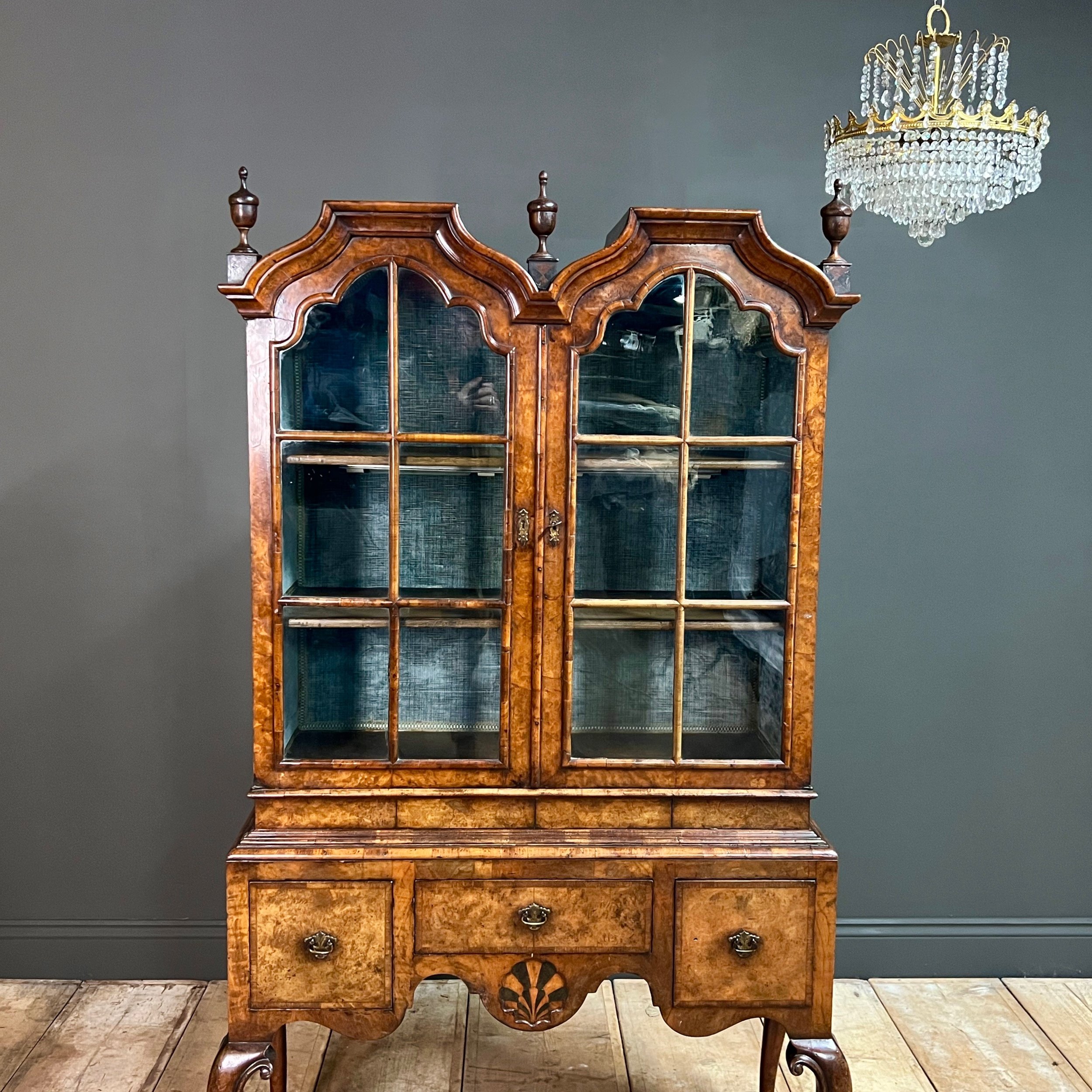 Fine Queen Anne Revival Cabinet On Stand by Gill and Reigate London