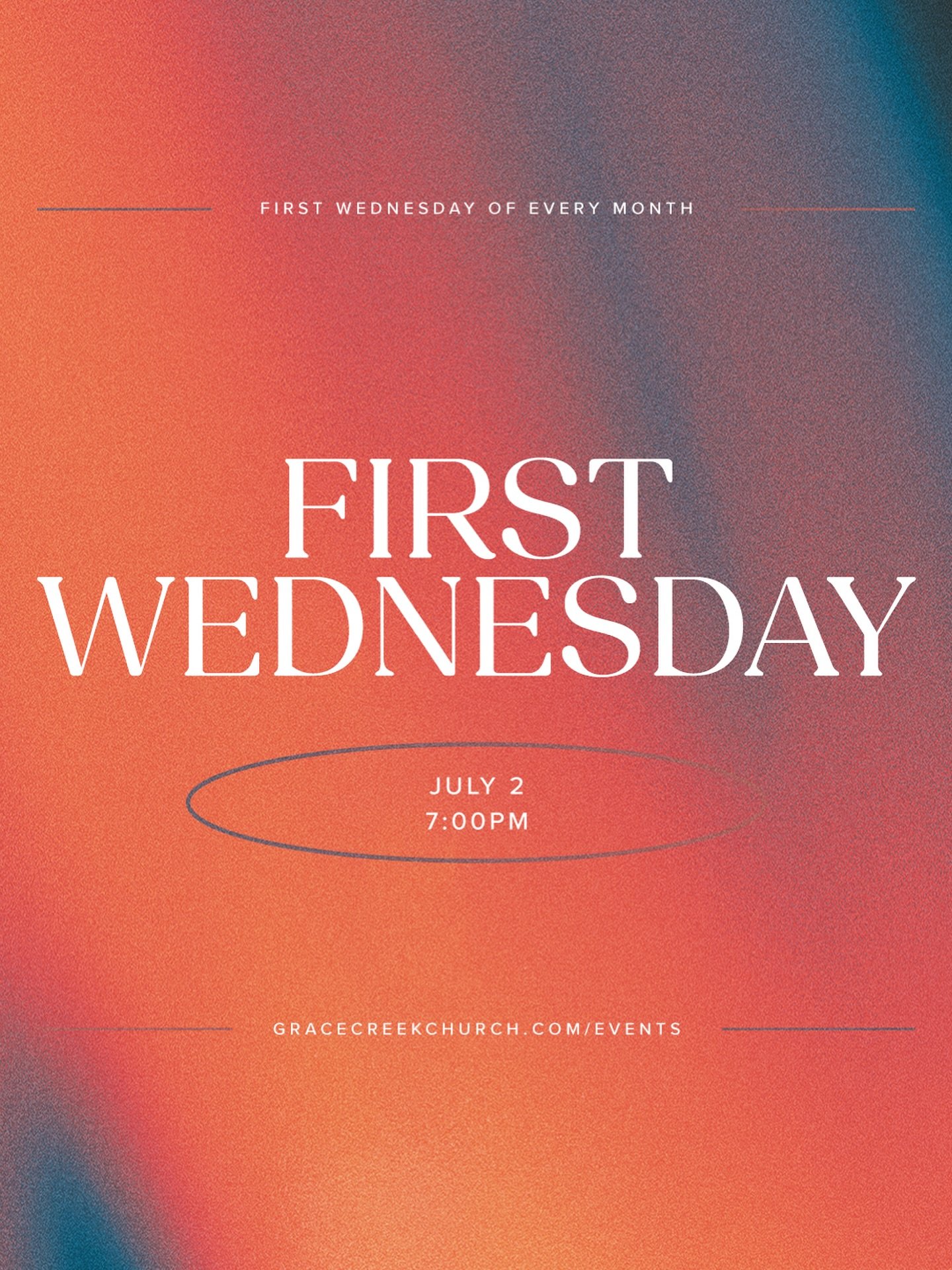 Save the date: First Wednesday is back NEXT week at 7:00pm! We can&rsquo;t wait to see you there!