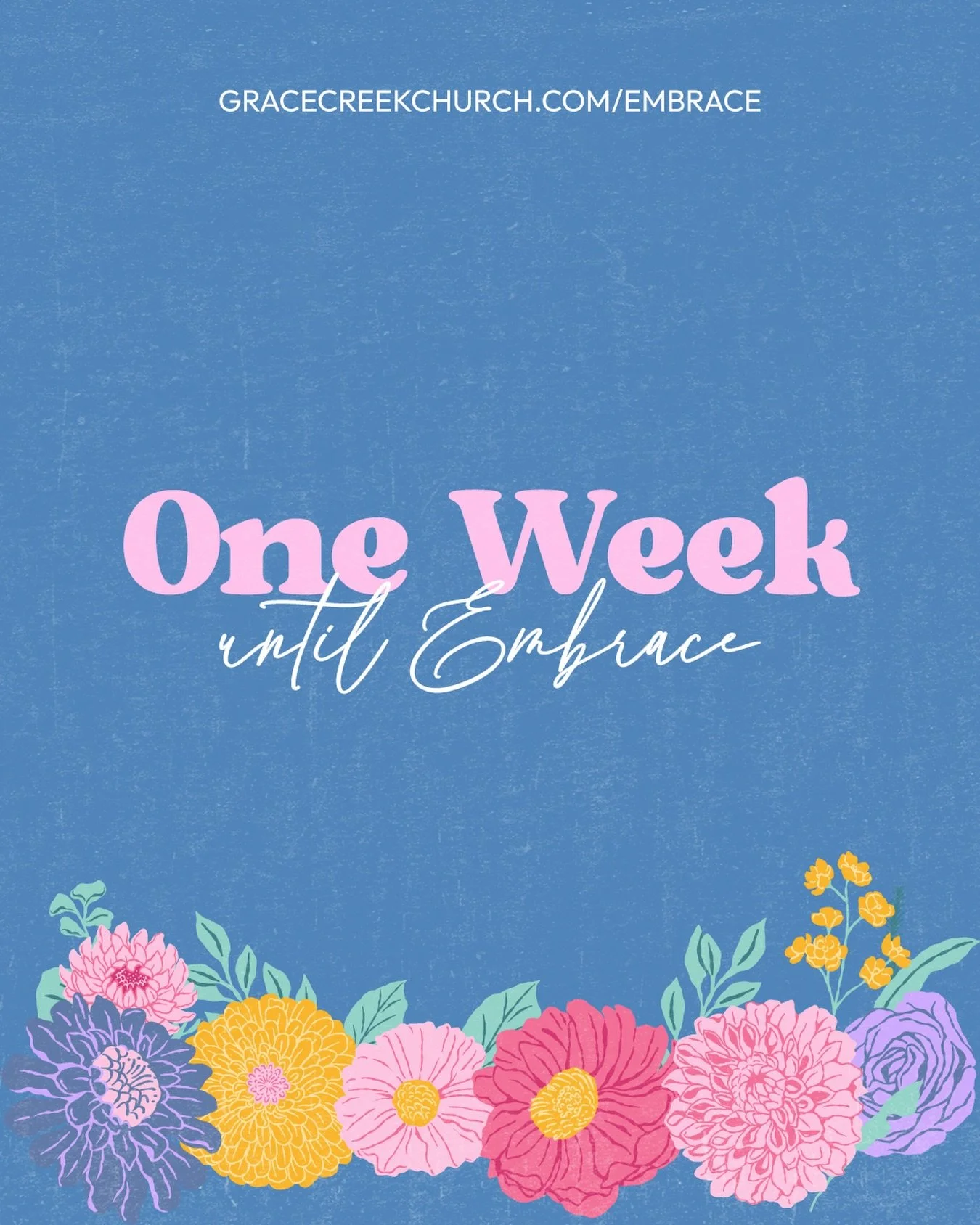 We are only ONE WEEK away from Embrace 2026! ✨
Ladies, this is a night you won&rsquo;t want to miss! To learn more and to register, visit gracecreekchurch.com/embrace! 🌸🌼🌺