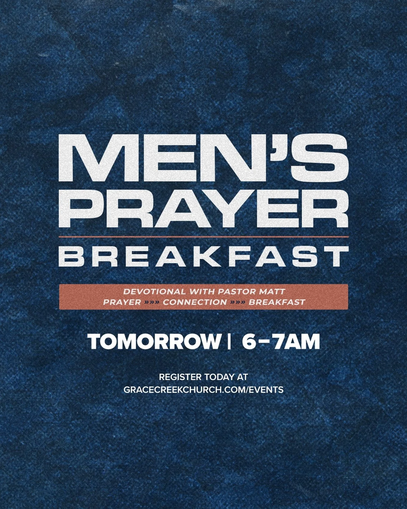 Calling all men&mdash;Prayer Breakfast is back tomorrow morning from 6am-7am! We can&rsquo;t wait to see you there! To register, visit gracecreekchurch.com/events.