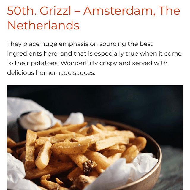 Very proud for another great review! @big7food @big7travel #50thplace #europe #freshcutfries #amsterdamfood #fries #potato #aardappelboer #homemade #grizzlgelderlandplein #grizzlmarket33 #grizzloudedoelen #foodie #foodphotography @maartenfleskens