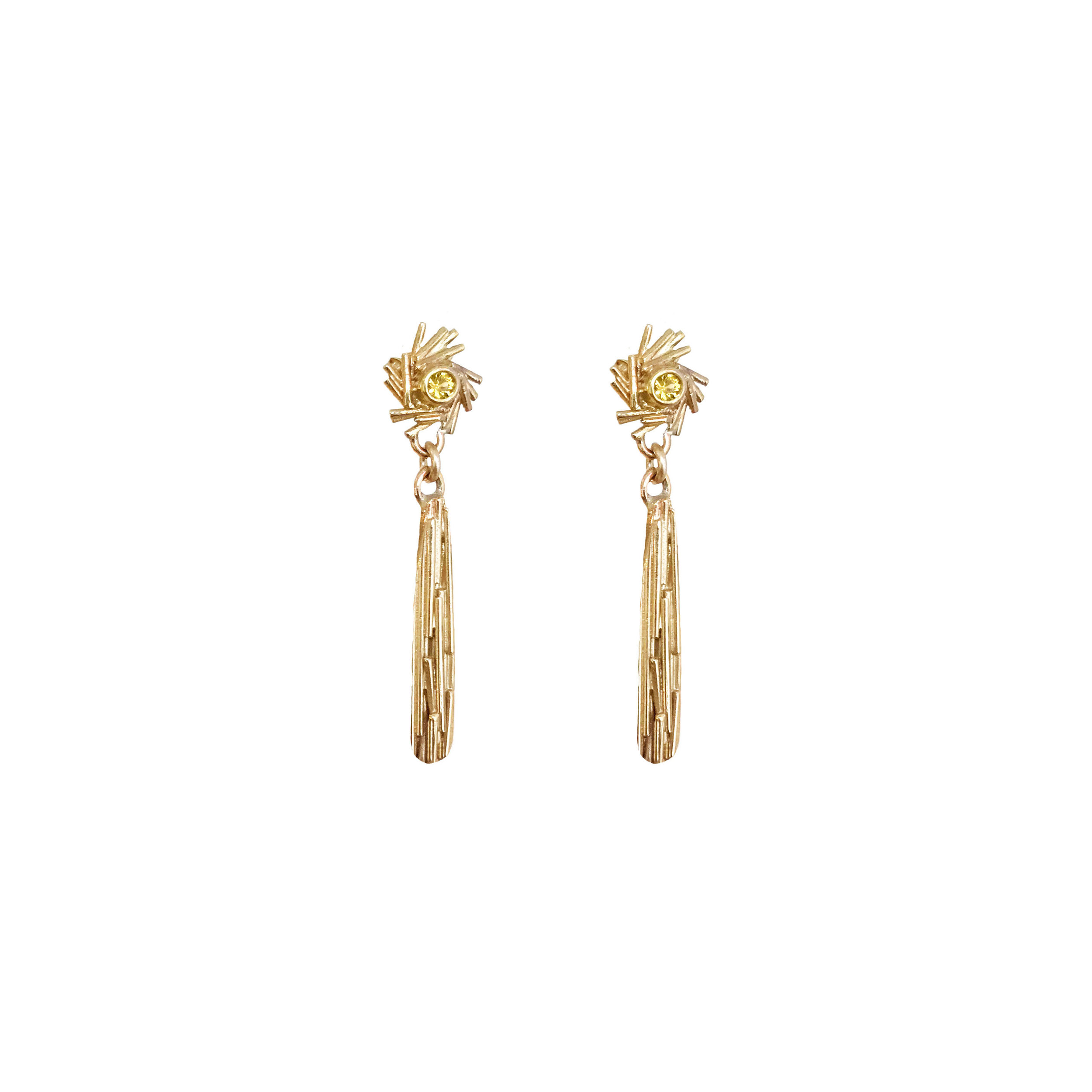 Golden Cluster Drop Earrings