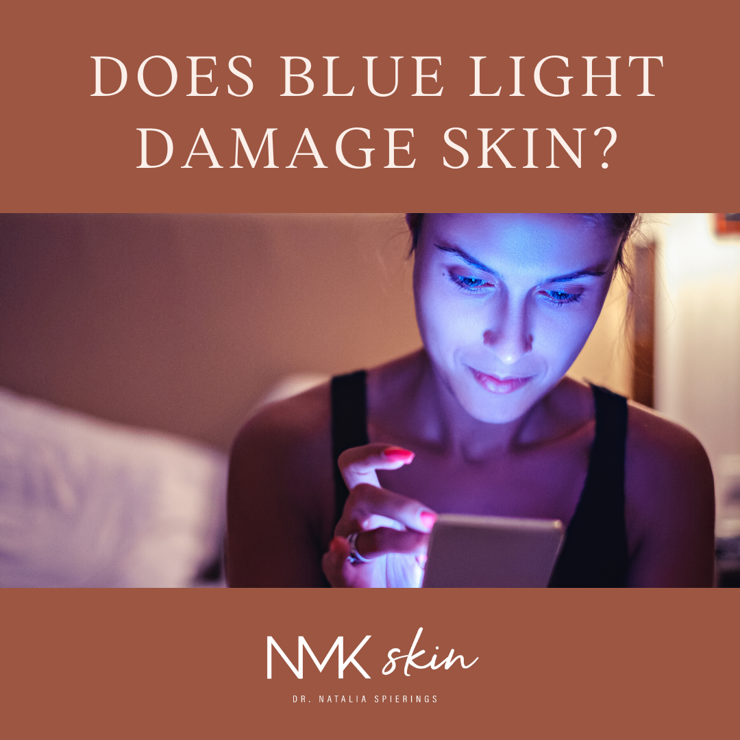 Does blue light damage skin?