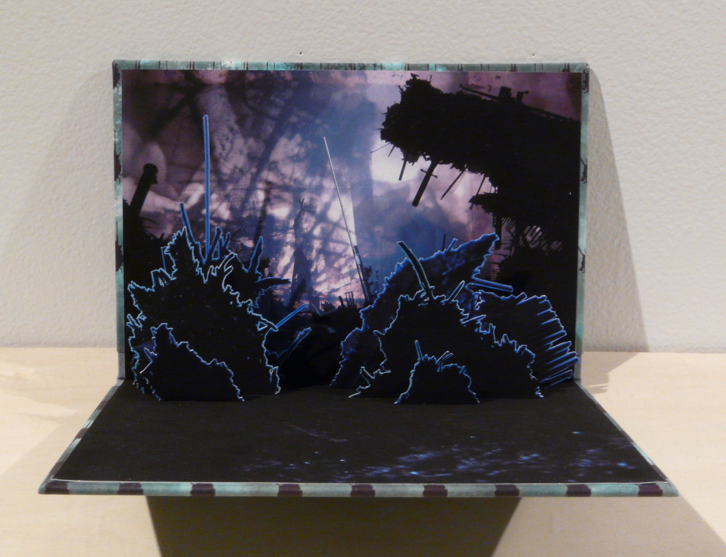  Pop-up landscape with inkjet, silkscreen and acrylic. 2007 