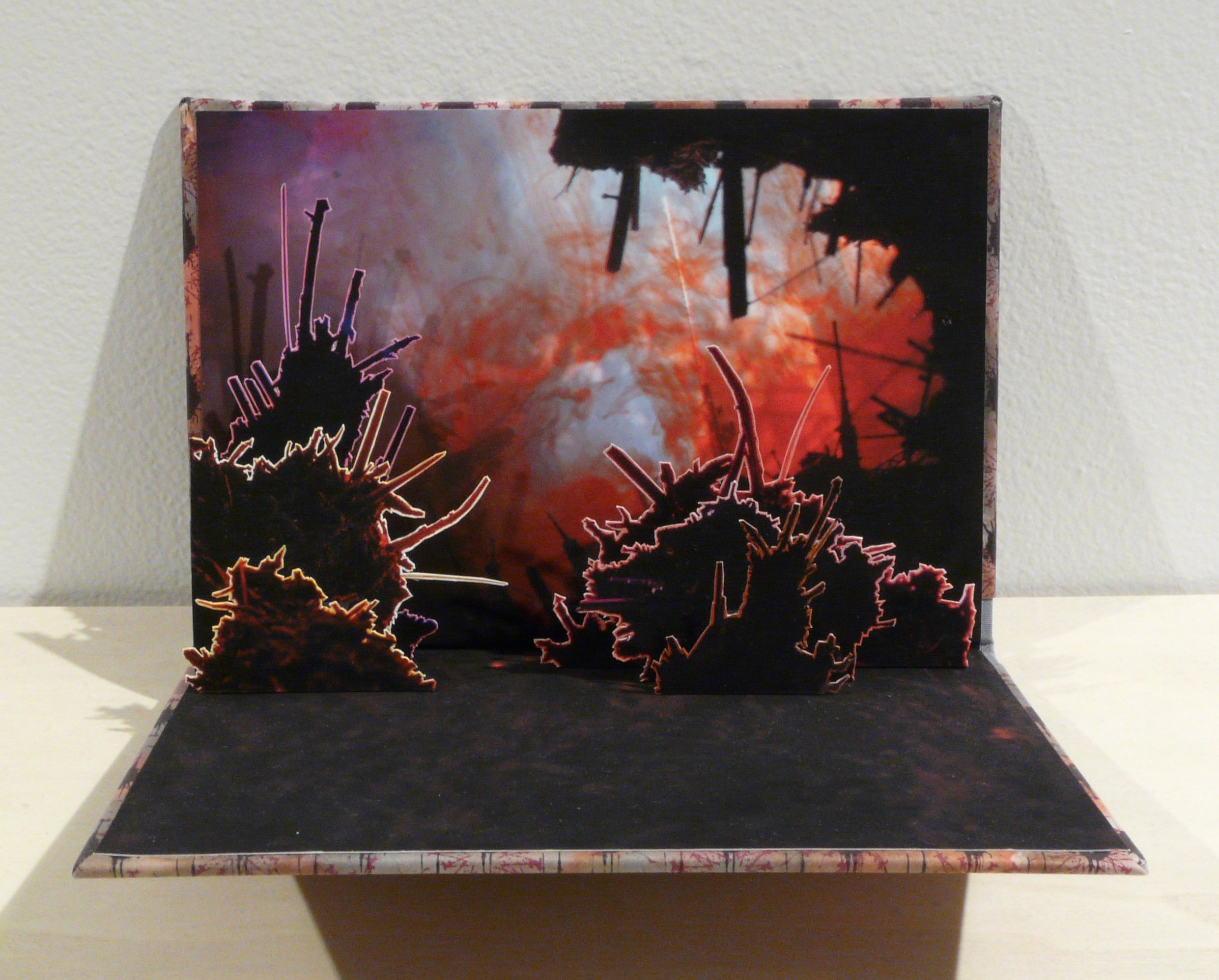  Pop-up landscape with inkjet, silkscreen and acrylic. 2007 