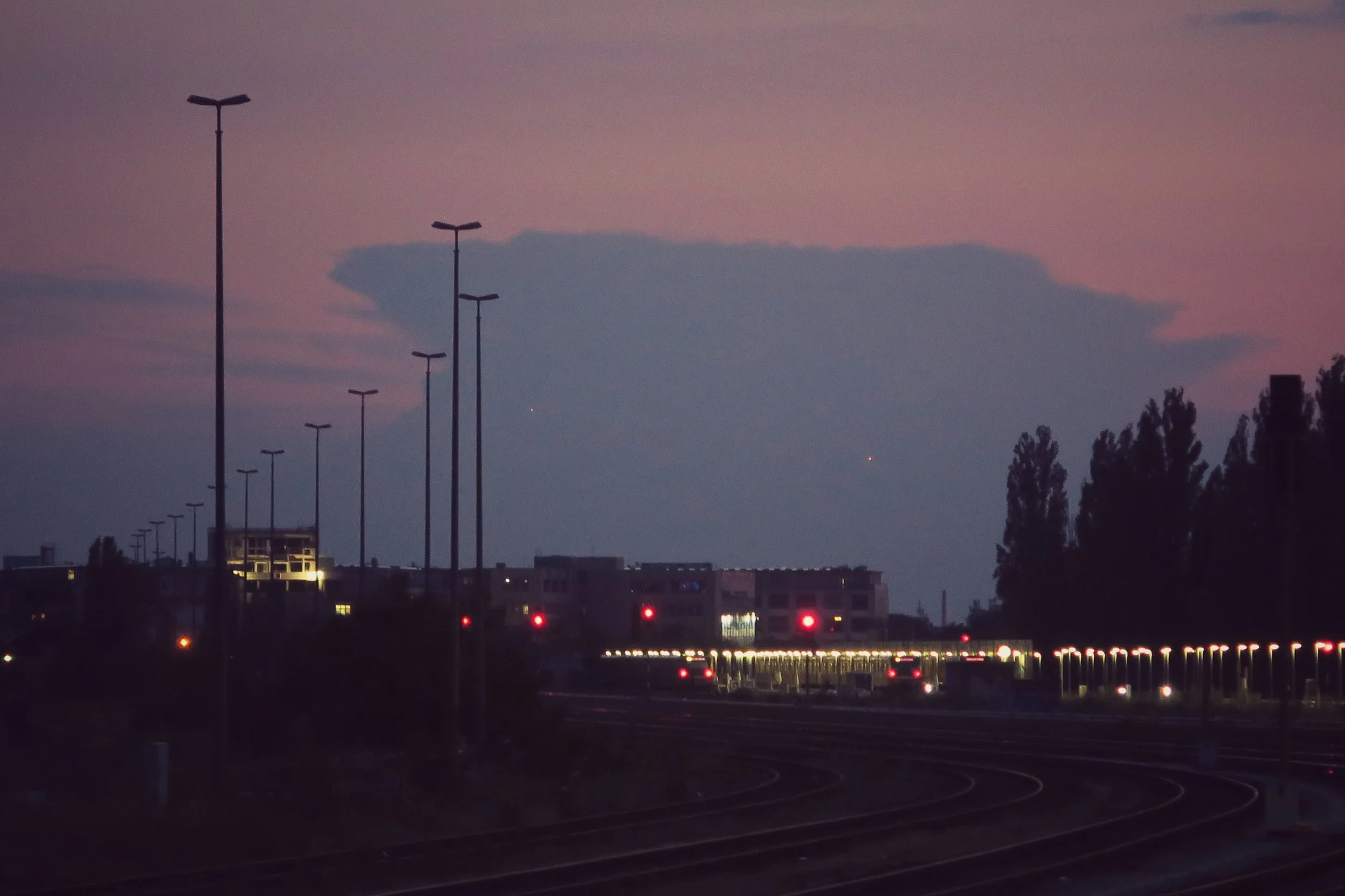 The remnants of sunlight in the summer evening of Berlin