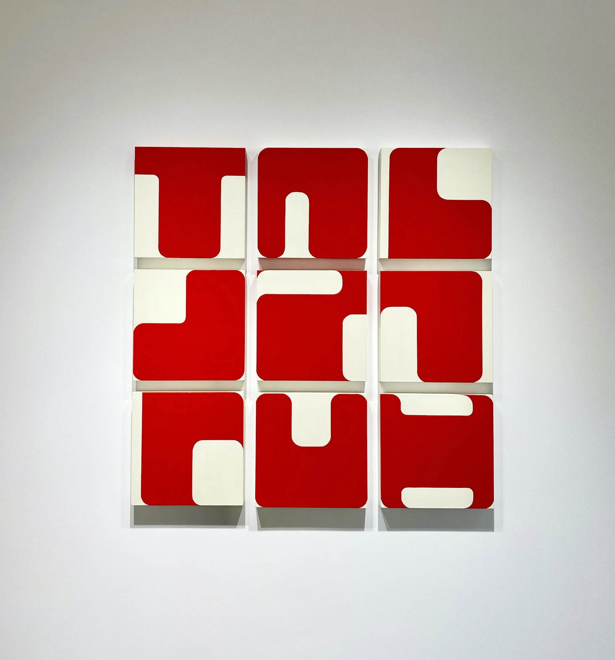   Language of Nature, Red  2015, Acrylic on wood panels, 46 x 46 inches 