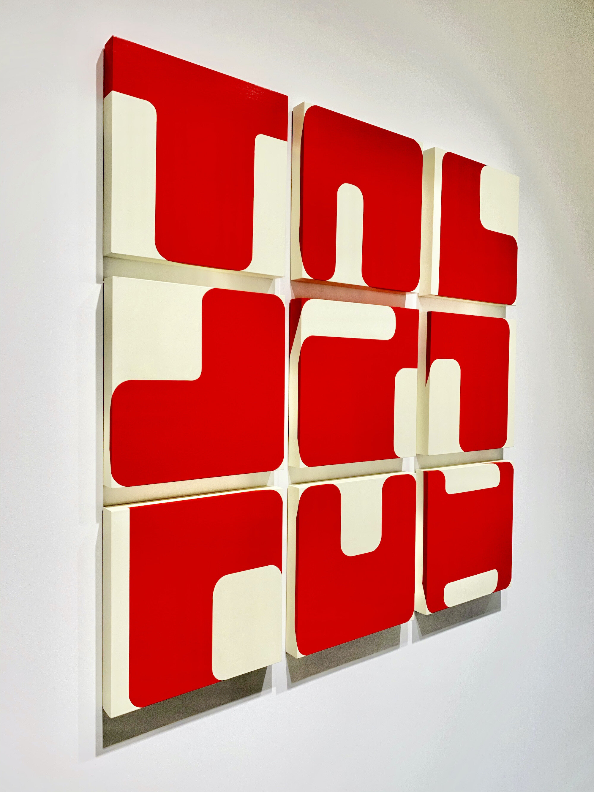   Language of Nature, Red  2015, Acrylic on wood panels, 46 x 46 inches 