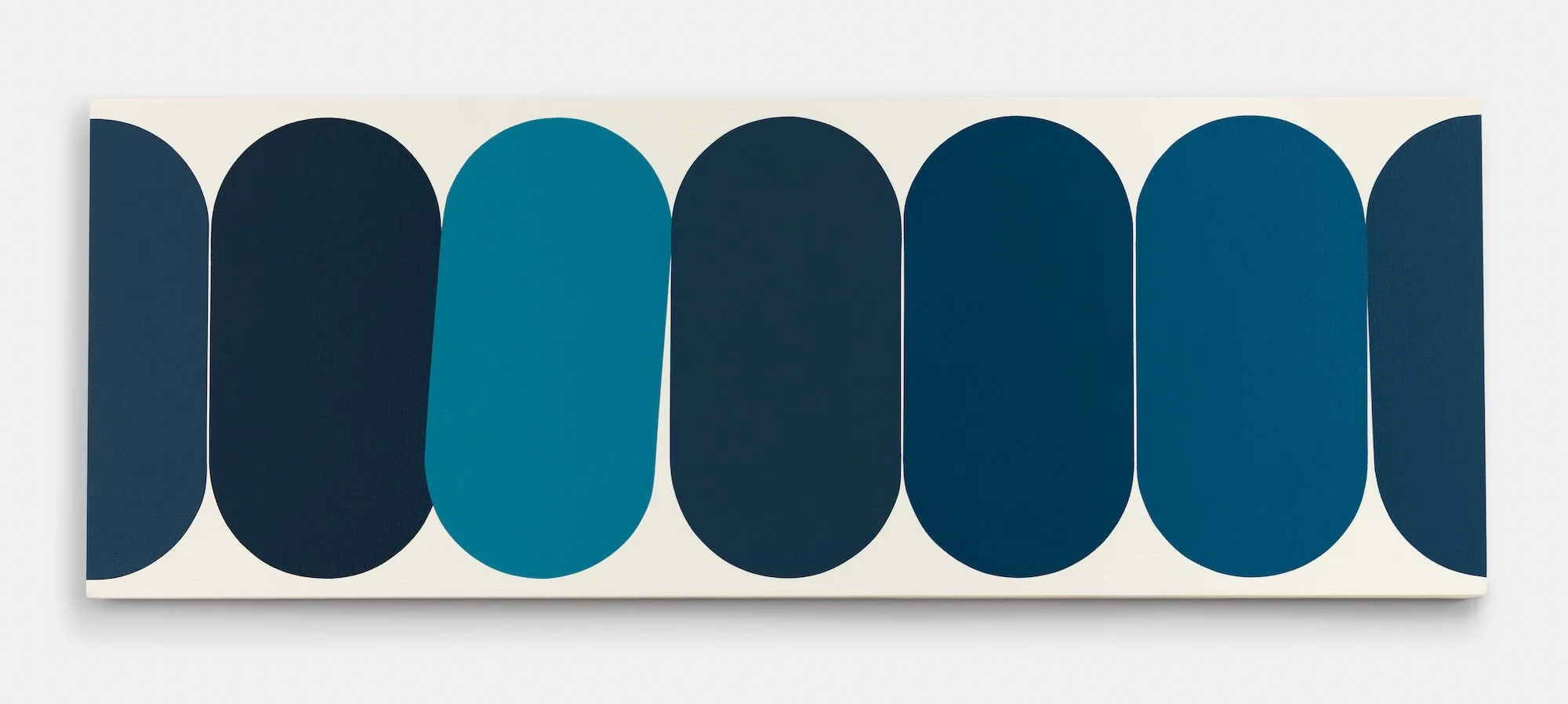   Eq.030 , 2022, Acrylic on canvas, 15 x 42 x 1.25 inches 