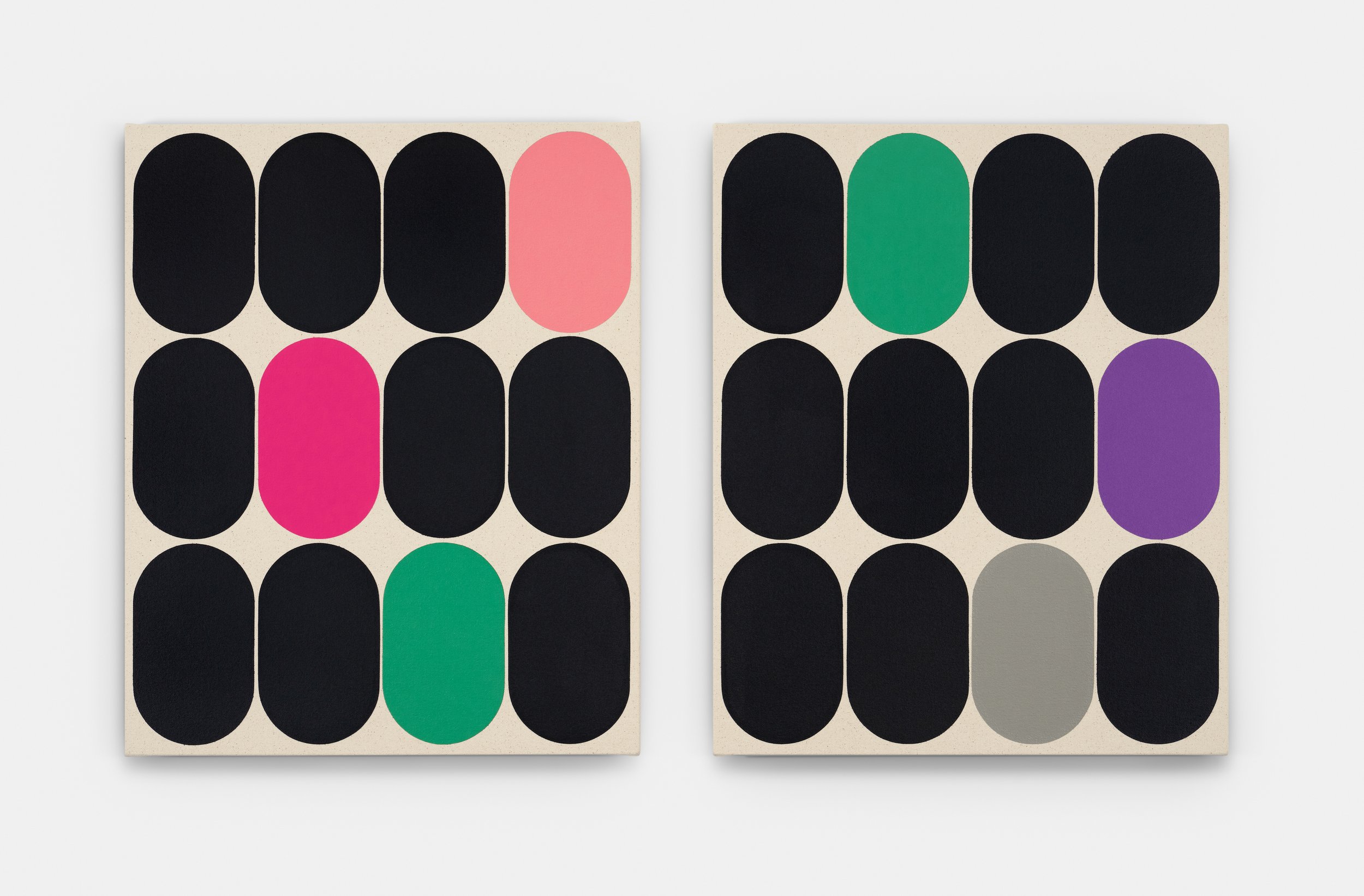   Eq.046-047 , 2023, Acrylic on canvas, 22 x 18 x 1.25 inches 