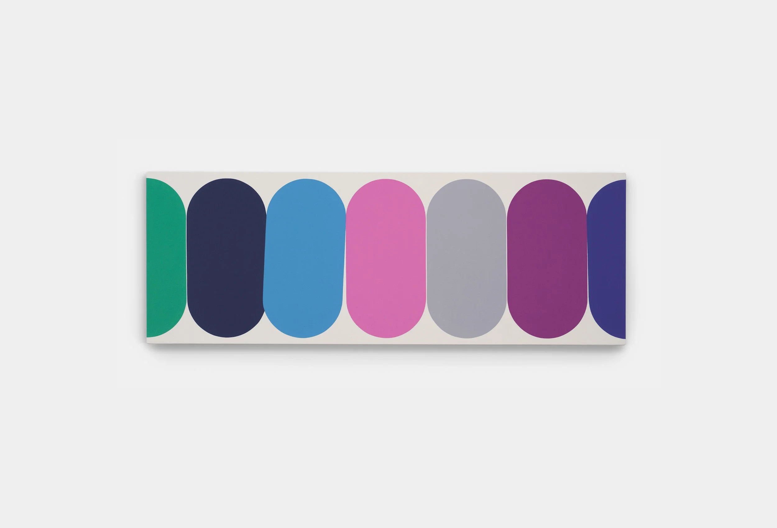  Eq.059 , 2024, Acrylic on canvas, 15 x 42 x 1.25 inches 