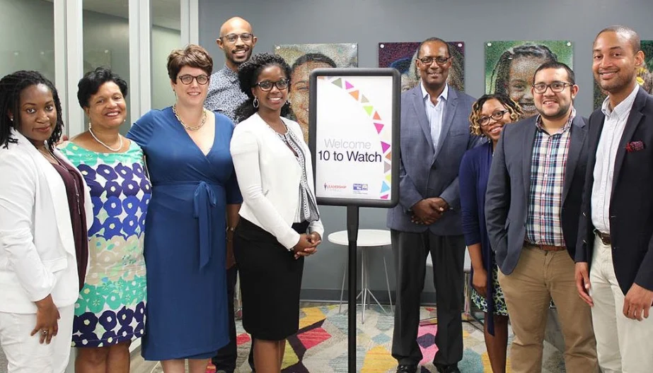 ’10 to Watch’ leaders and organizational representatives attend an introductory meeting at United Way of the Greater Triangle office. Left to right: Alexandria Miller (representing The Beautiful Project); Delores Bailey, Laura Martin, Dr. William Jackson, Nicholé Morgan, Kirby Jones, Syretta Hill, Ricky Hurtado, Atrayus Goode. Not pictured: Jamaica Gilmer, Maggie Kane.