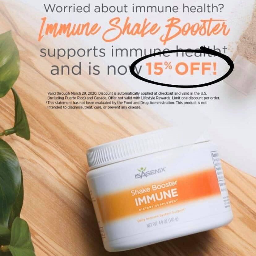 While a lot of other companies are raising prices on products to help keep us healthy, Isagenix has lowered the price this month for the Immune Boost. Personal testimony... I have put one scoop in my shake every morning for the last 14 months and I h