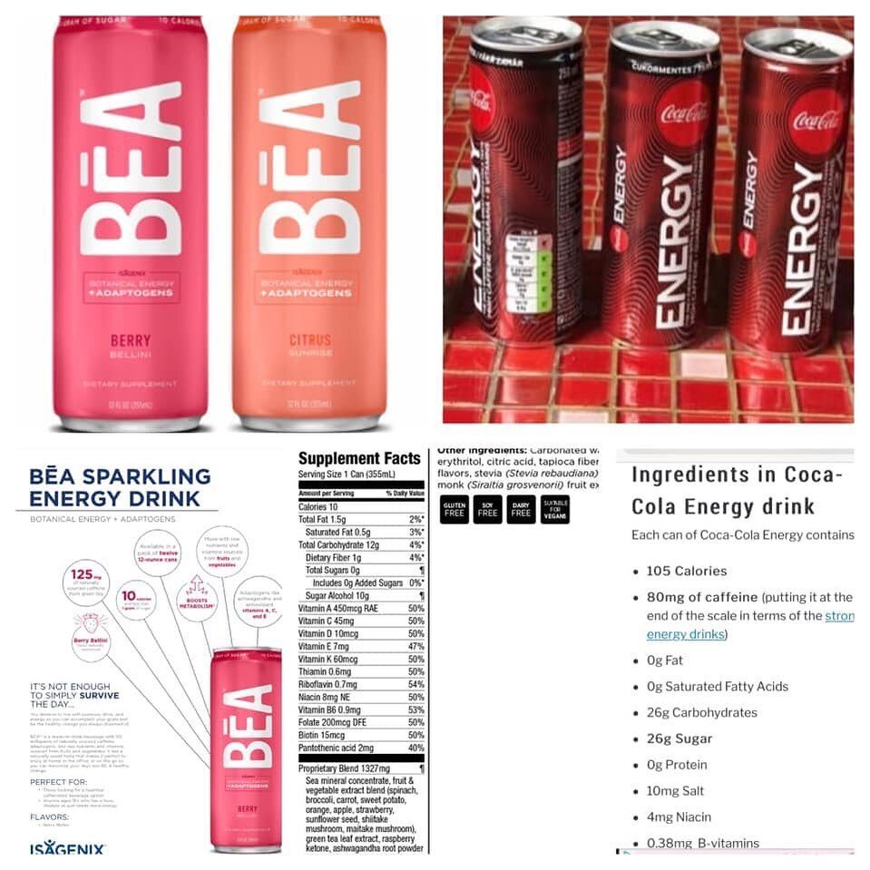 Love how we are transforming the market and providing healthy choices that offer solutions for busy lives! BĒA is unlike any other energy drink on the market. A new energy drink from Coca-Cola was introduced during the Super Bowl but how does it comp