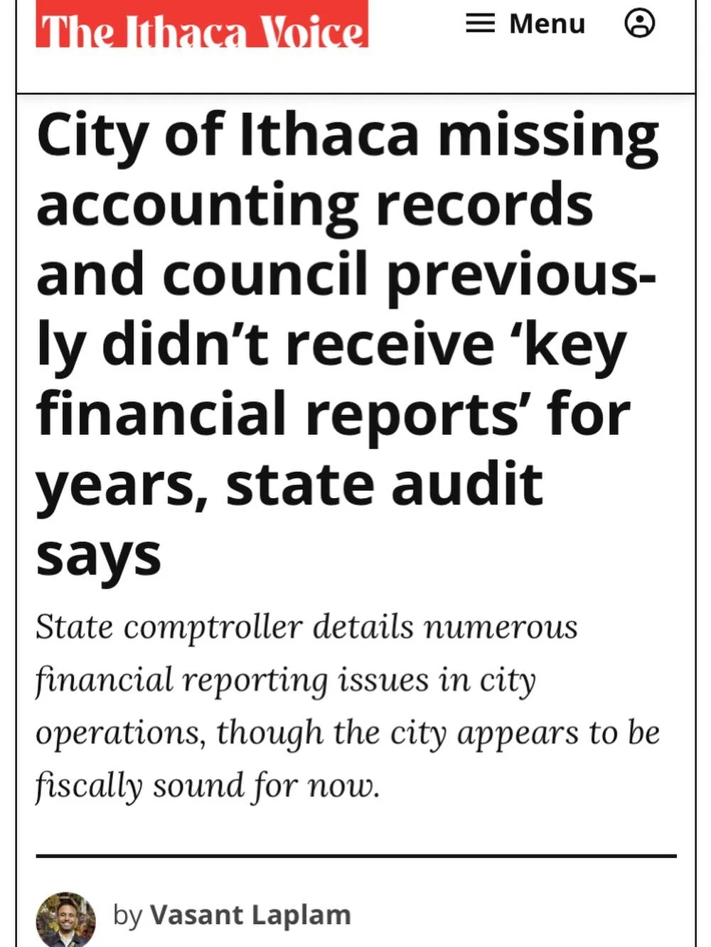 Y&rsquo;all I was WIPED OUT 🥱 after working all weekend on this story but it was worth it! Check out my first freelance story for the @ithacavoice

It&rsquo;s a doozy! All about how state auditors uncovered years of problems with how the city of Ith