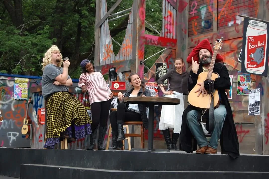 Shayne as Mistress Quickly (Henry IV Parts 1 and 2) at Saratoga Shakespeare