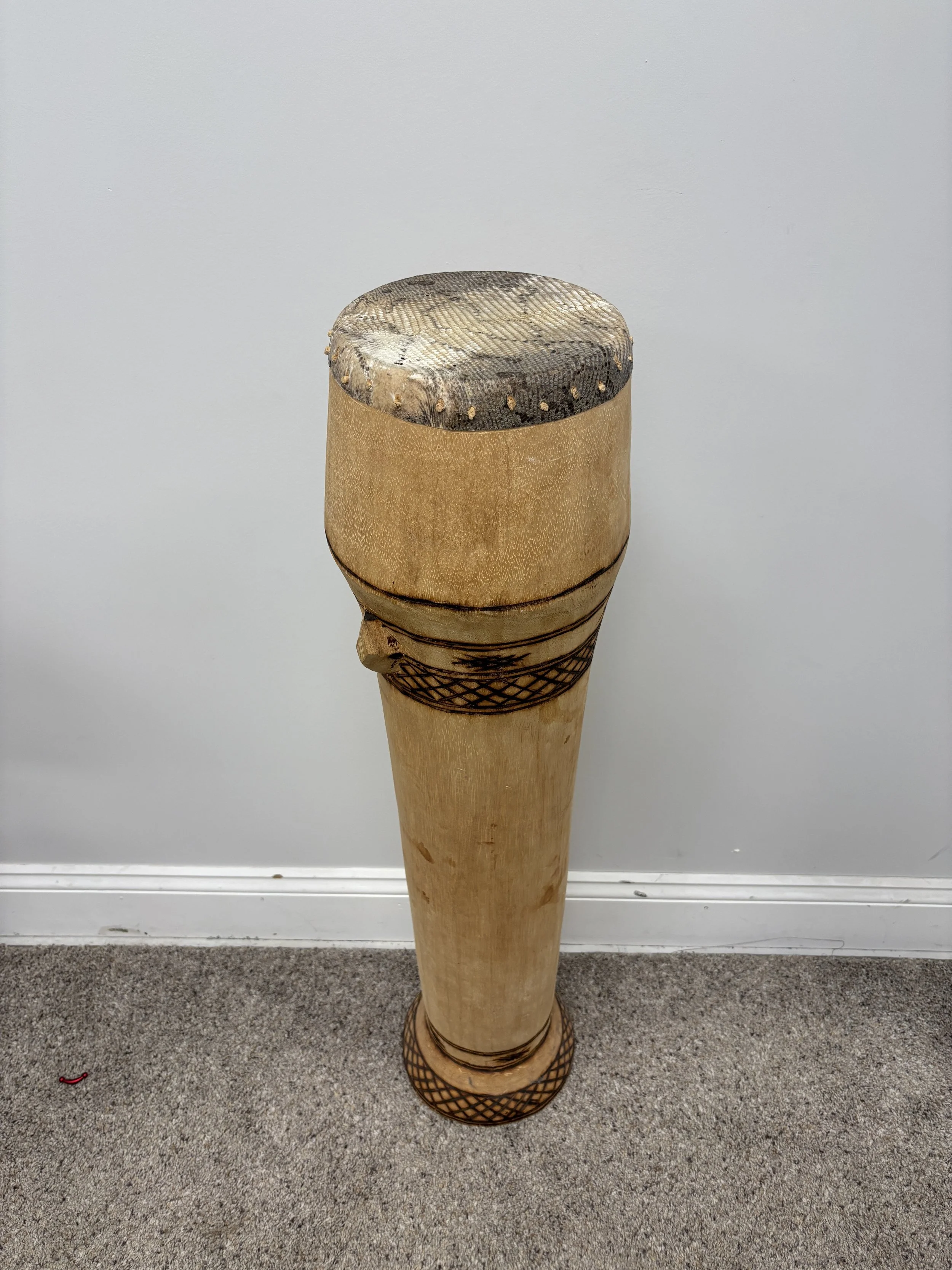 Carved Snakehead Hand drum