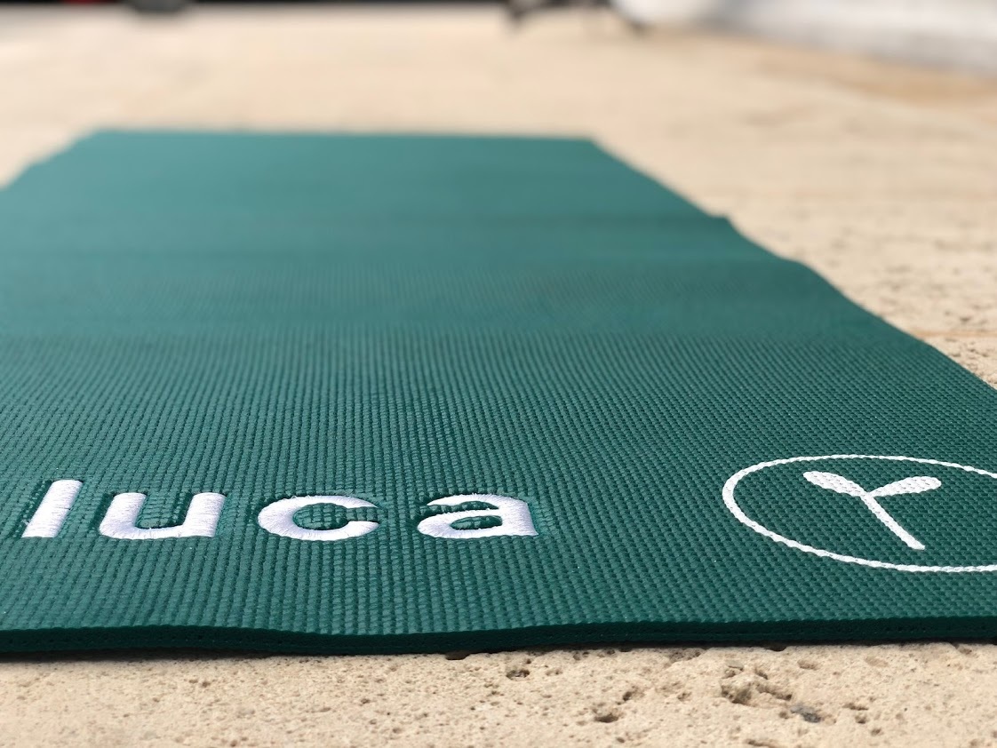embroidered yoga mat