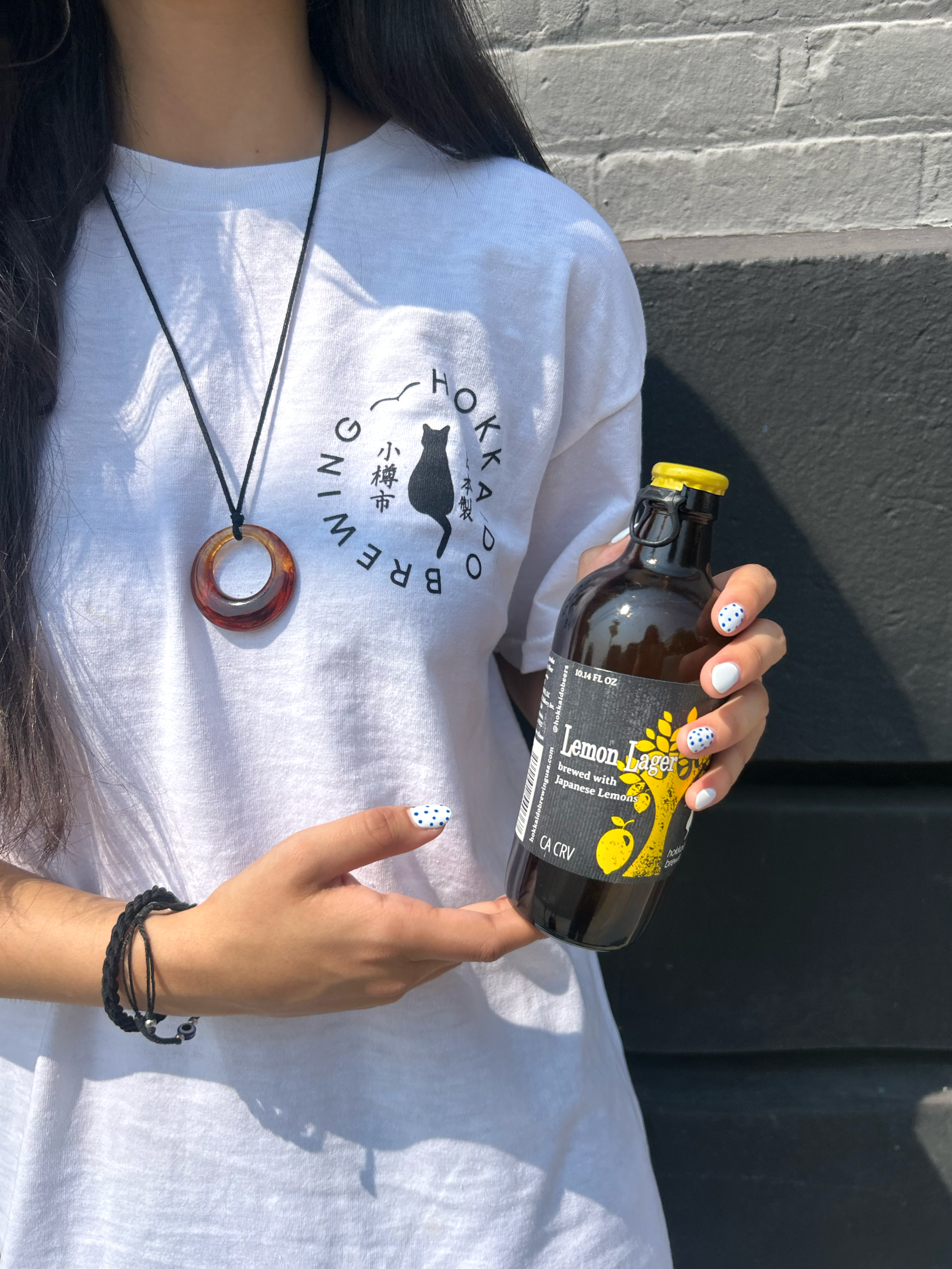 White Short-Sleeve "Kanpai" Shirt