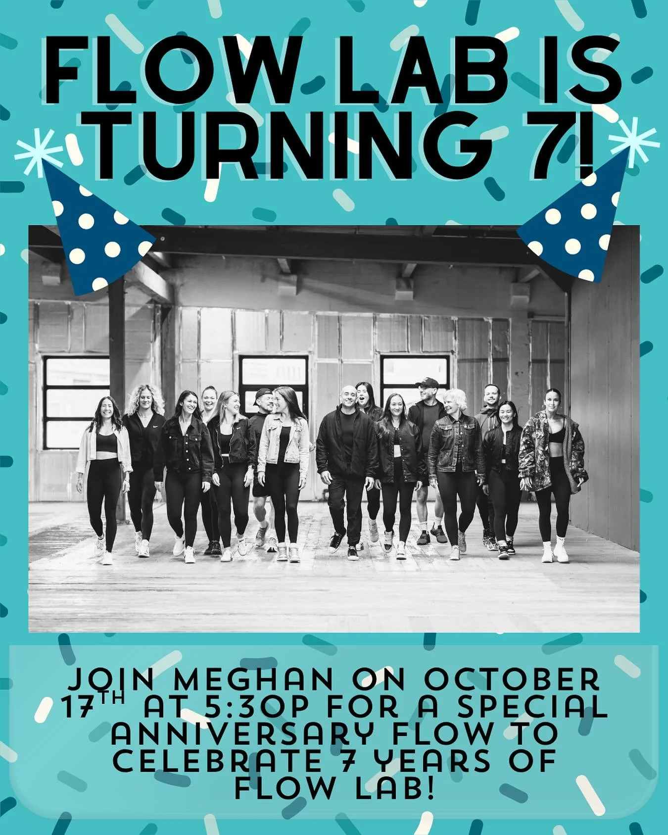 We&rsquo;re turning 7! Meghan will be hosting our anniversary flow on October 17th at 5:30p. 🎉🪩🪅