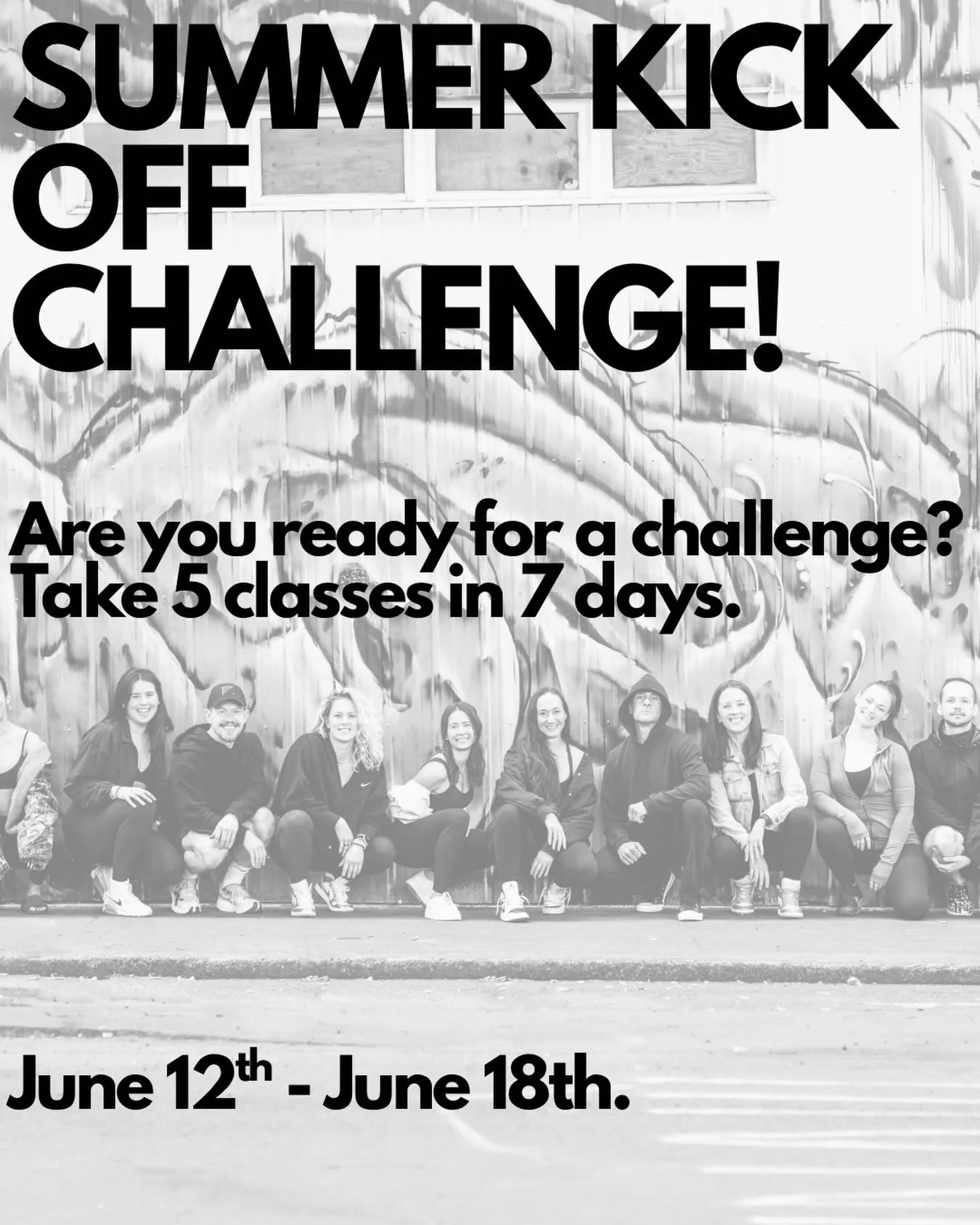 📢 Summer kick off challenge starts Friday 📢

7 days, 5 classes. 

You know the drill 🔥