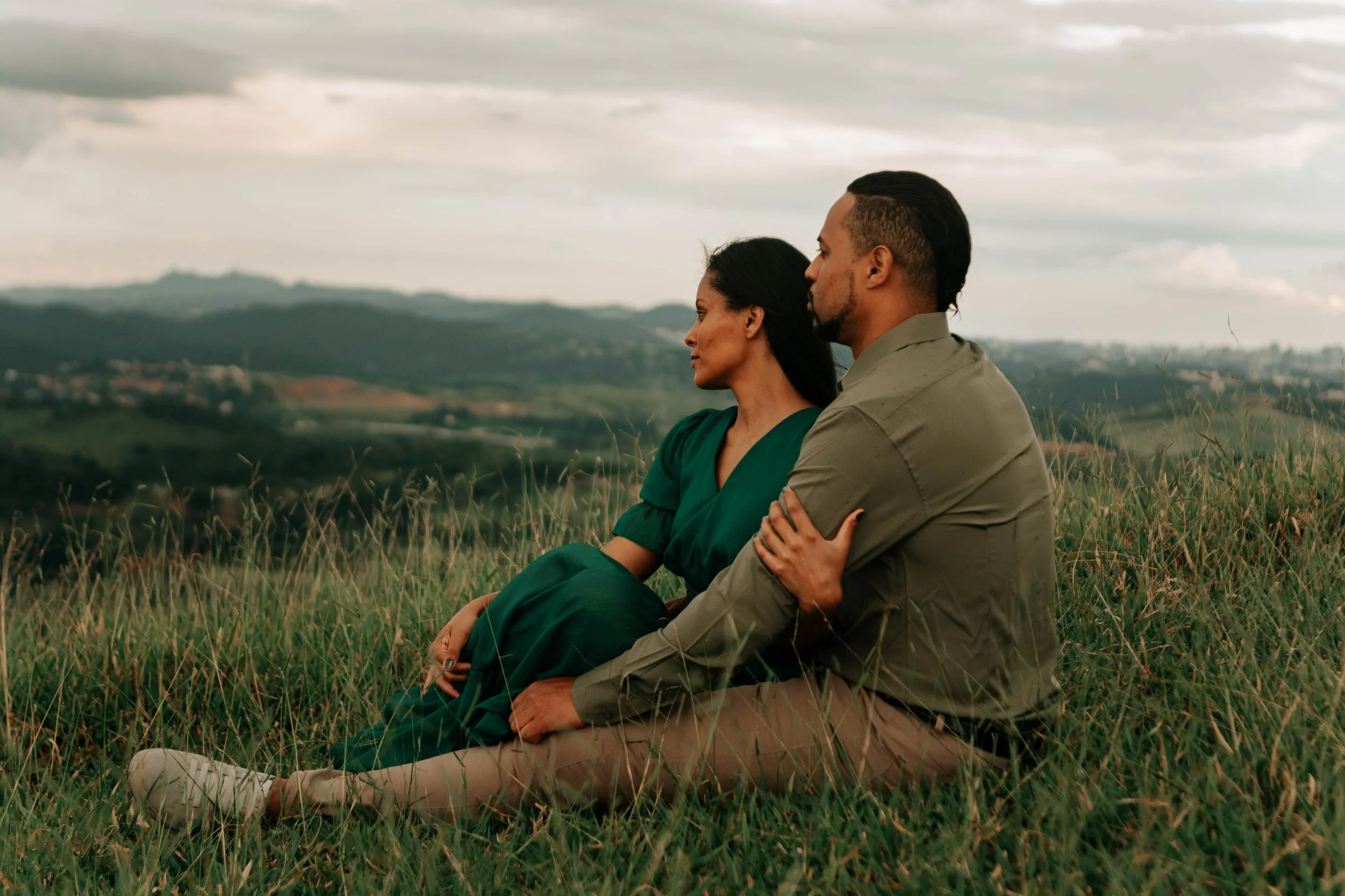 Couple relaxing together outdoors — couples coaching rates with The B-Side of Marriage, Houston TX