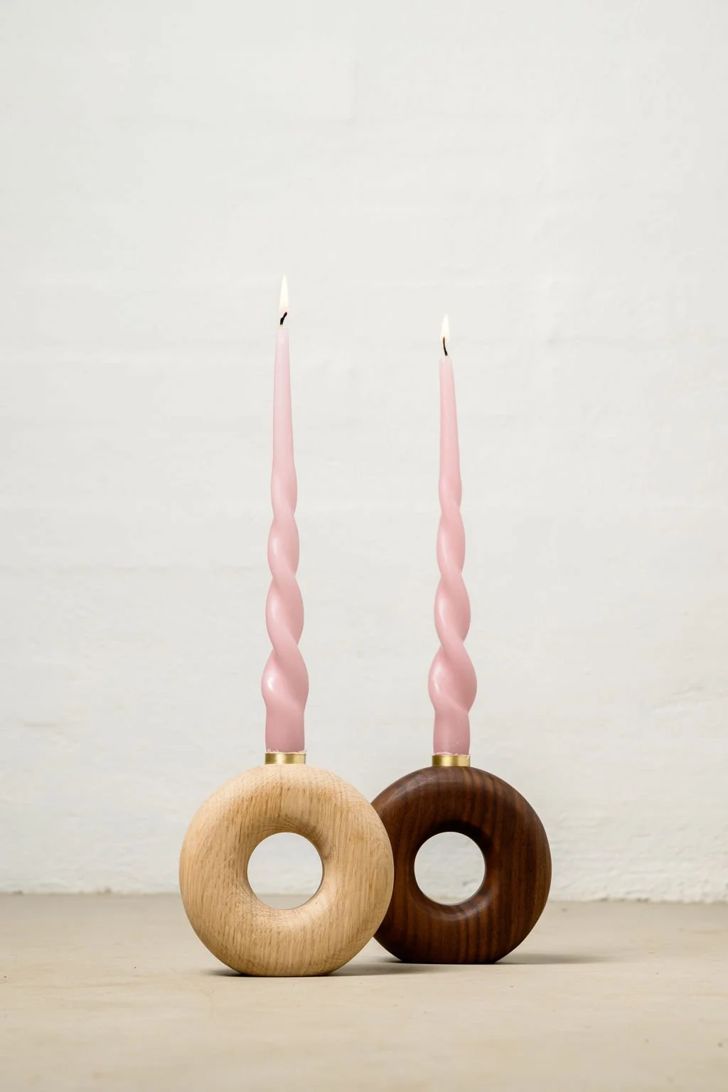 Doughnut Candle Holders - Oak/Walnut