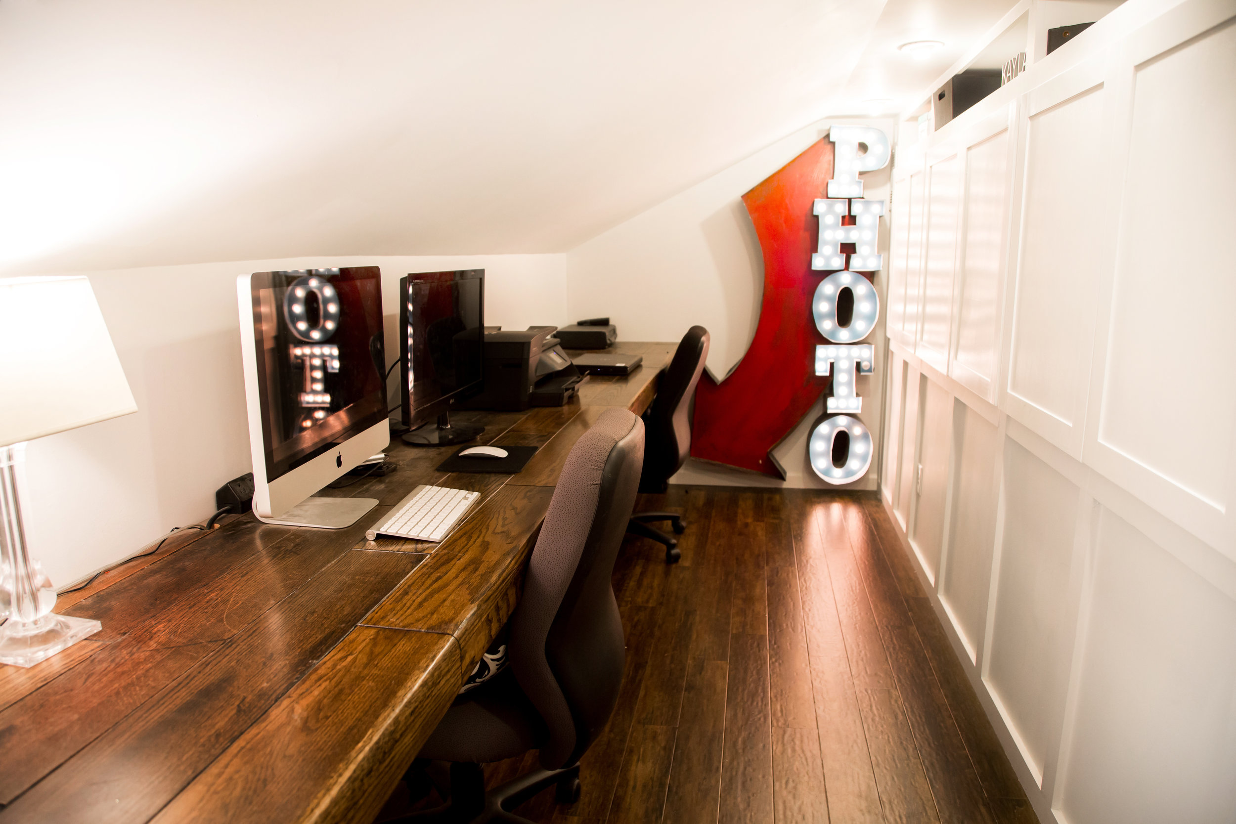 14' Red Oak built in Floating Desk