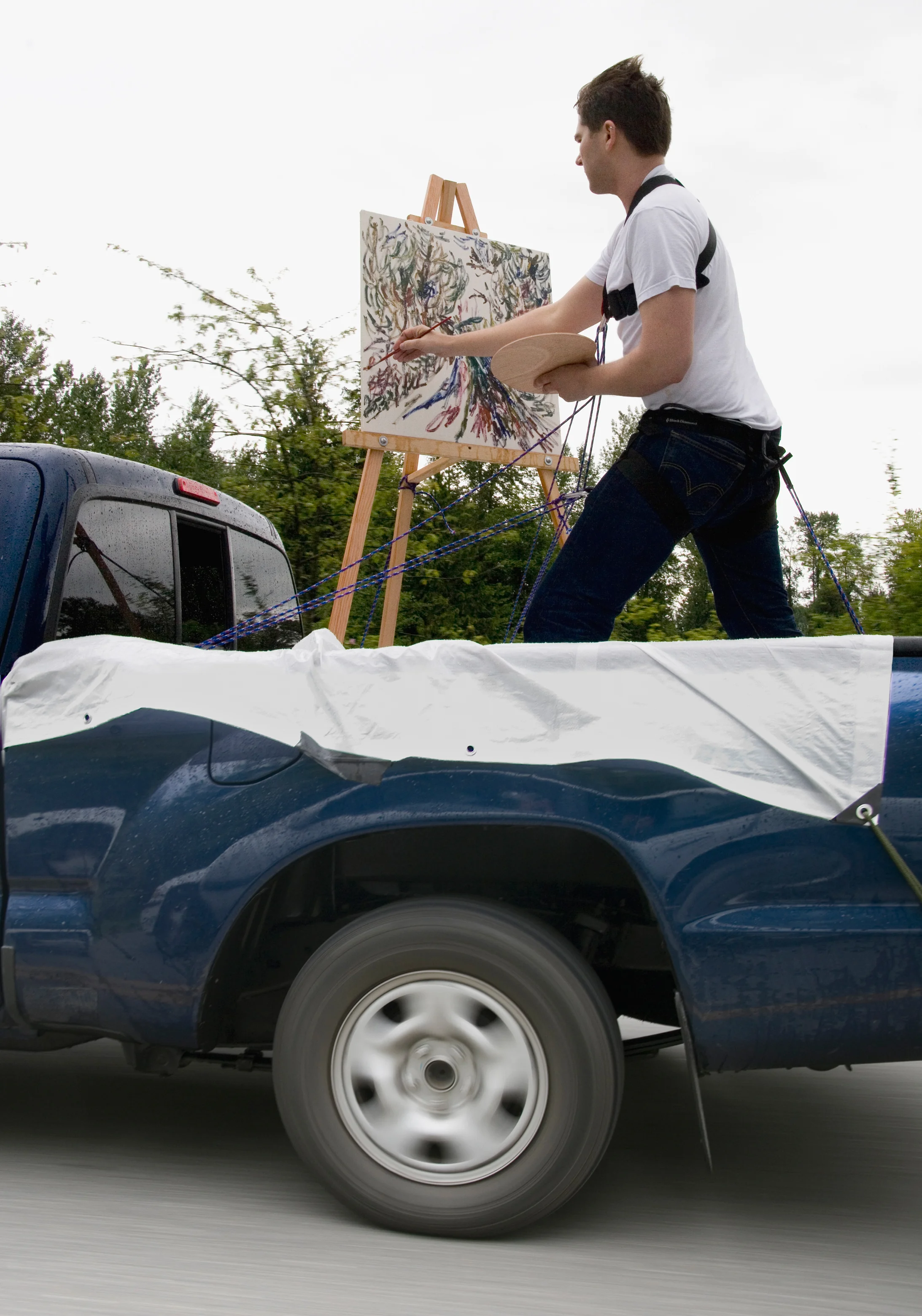 Painting in a Truck on the Grand Trunk Road, Surrey B.C, 2010