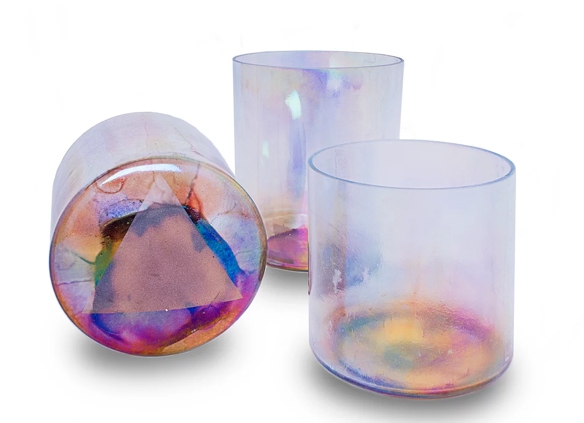 Divine Kryon Alchemy Crystal Singing Bowl - G7Kryon DecoderA unique and beautiful Crystal Temple, the Divine Kryon Alchemy™ Crystal Singing Bowl Temple has been created by Jan Tober. Jan is the co-author of the Hay House best selling "Indigo Children" books and has worked side-by-side for 23 years with Lee Carroll, the original channel for KRYON.This newly created Alchemy, the Divine Kryon™ bowl is exquisitely beautiful, and its frequency is extraordinary. The energy of the bowl is "recalibration and clearing." This new bowl is being featured in each custom DNA activation reading that Jan Tober is known for.This Alchemy is a combination of Apophyllite, Moldavite, Imperial Topaz, Pink Emerald, Platinum, Silver and Indigo. 