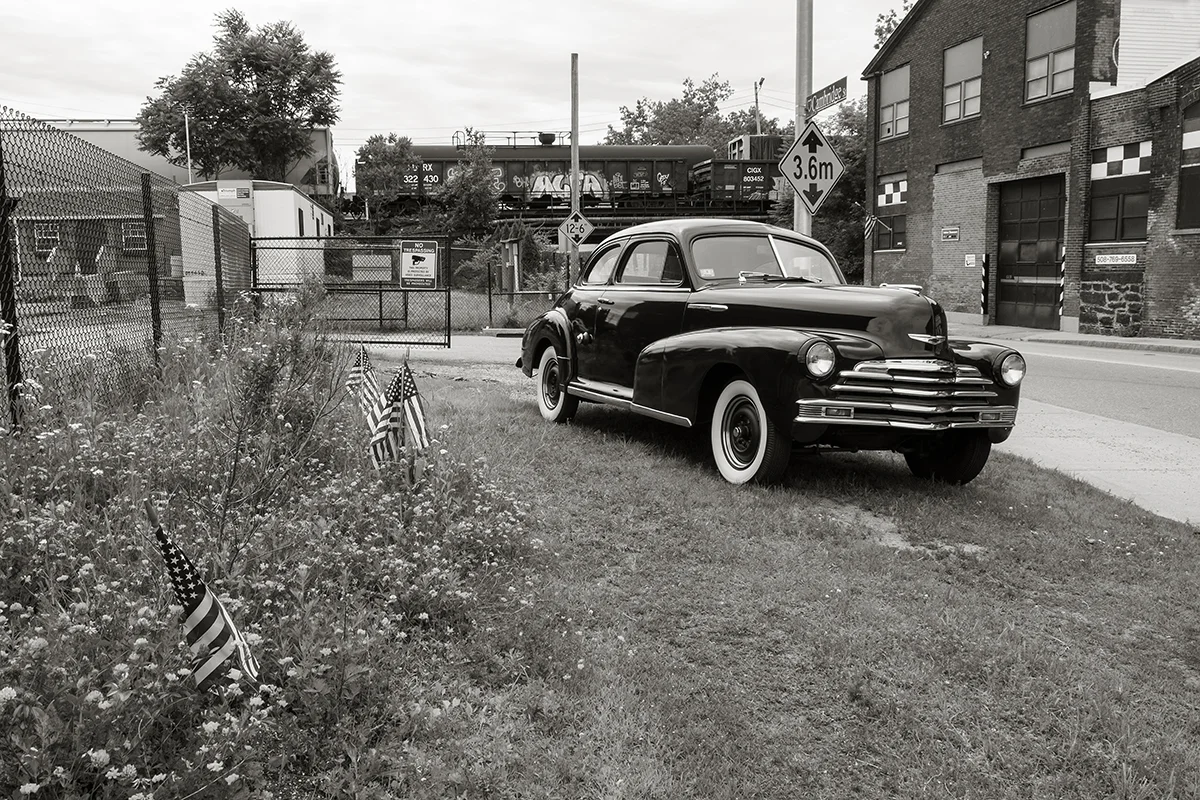 Flags, Freight Cars, & '47 Chevy