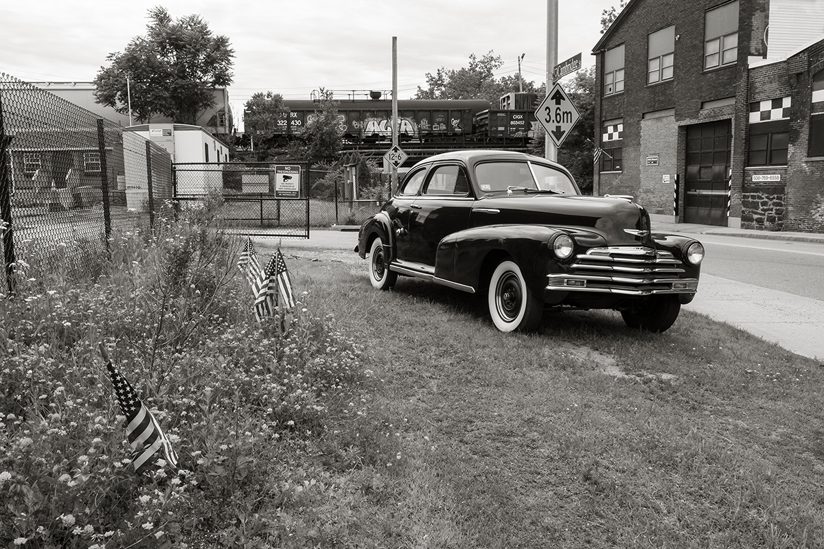 Flags, Freight Cars, & '47 Chevy