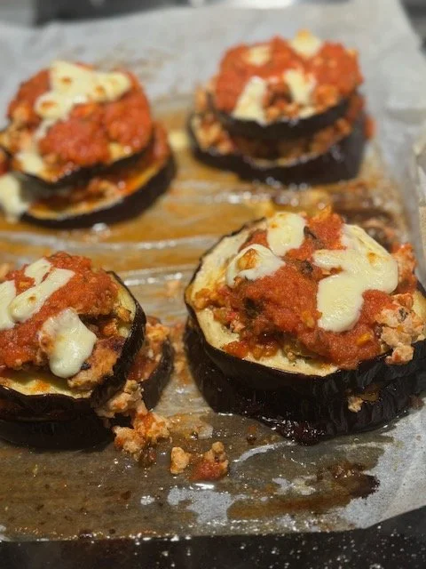 Healthy Eggplant Stacks  A recipe by chef and fellow ALKie, Juli Posner