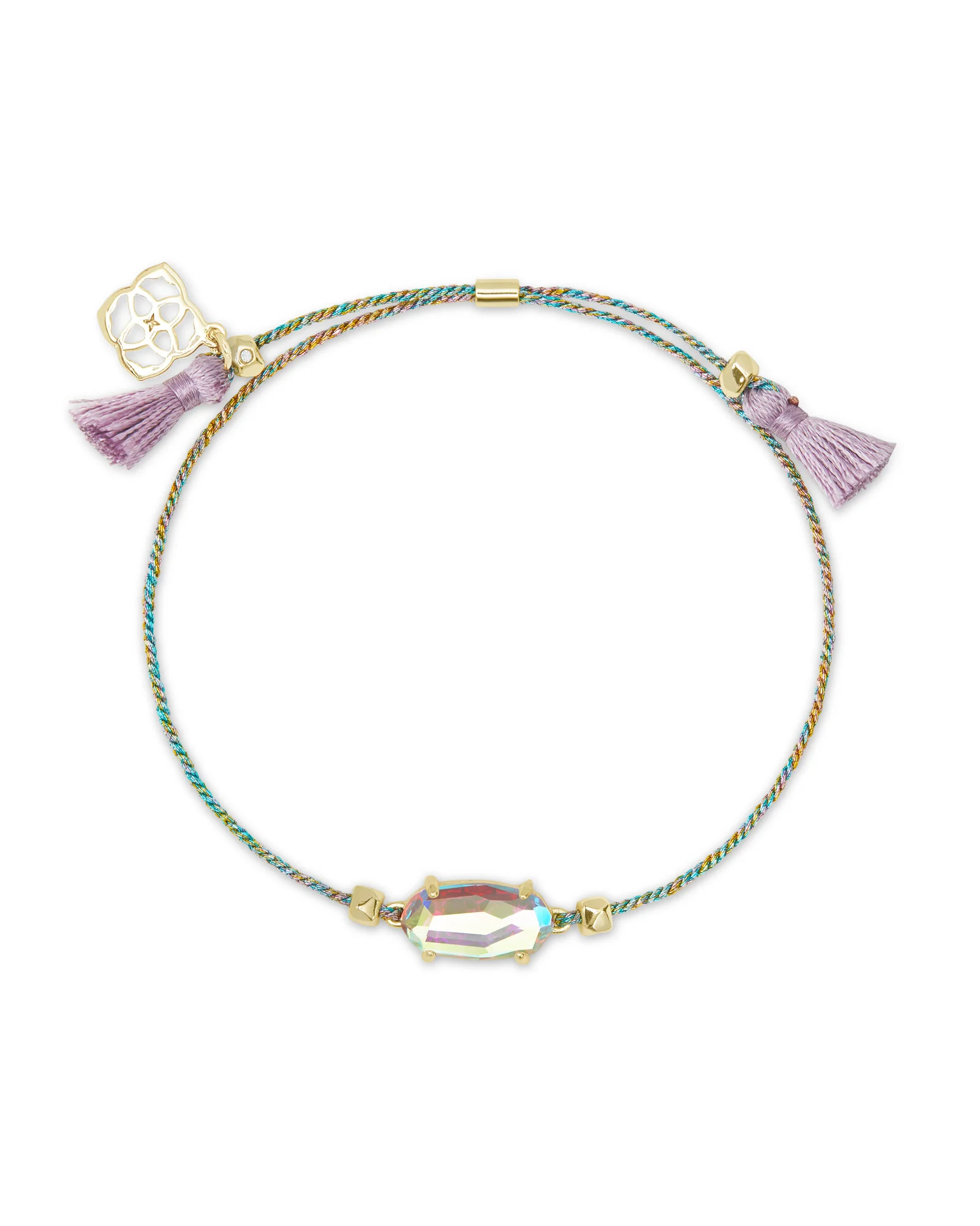  Everlyne Multicolor Cord Friendship Bracelet In Dichroic Glass   $40.00  