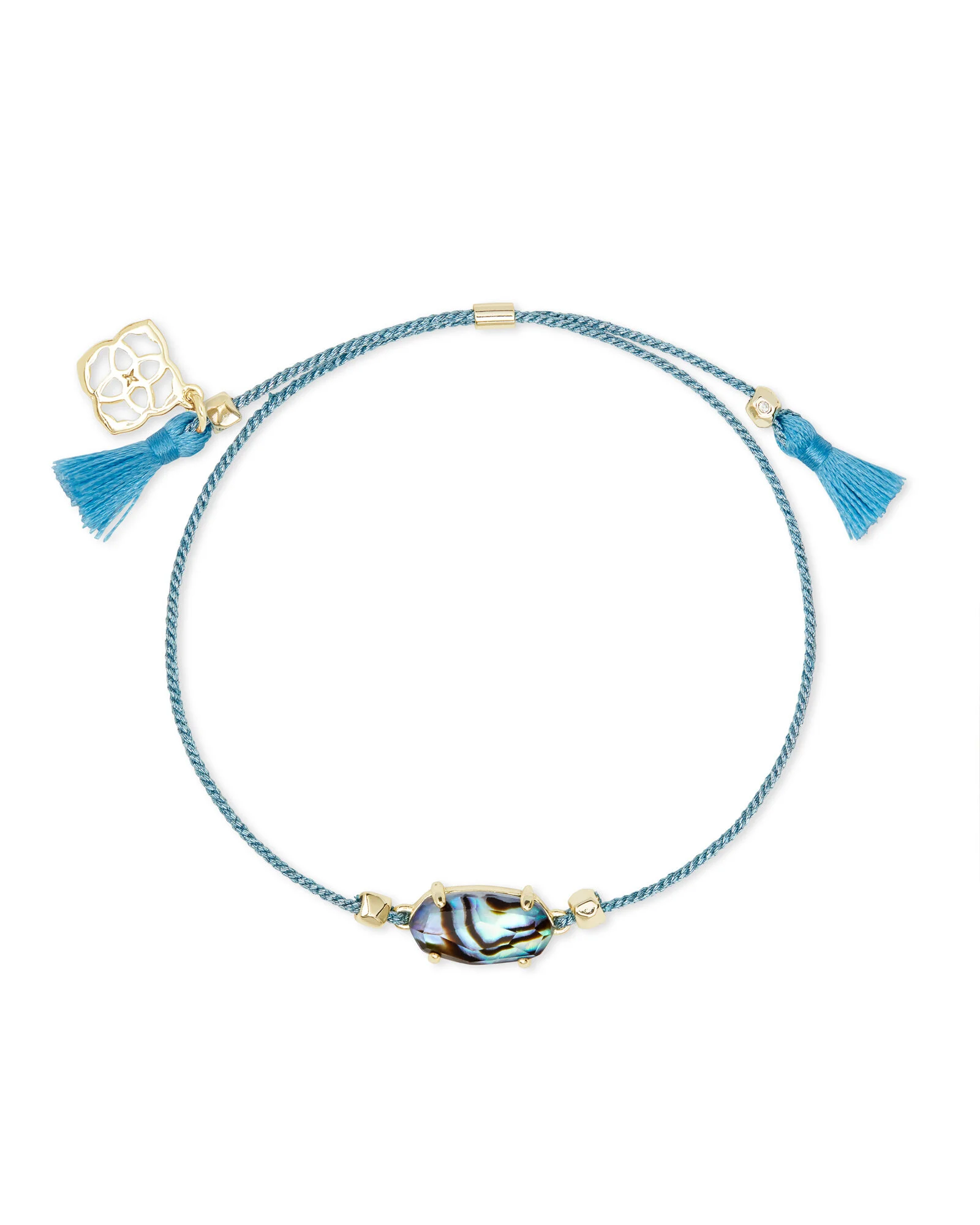  Everlyne Blue Cord Friendship Bracelet In Abalone Shell   $40.00  