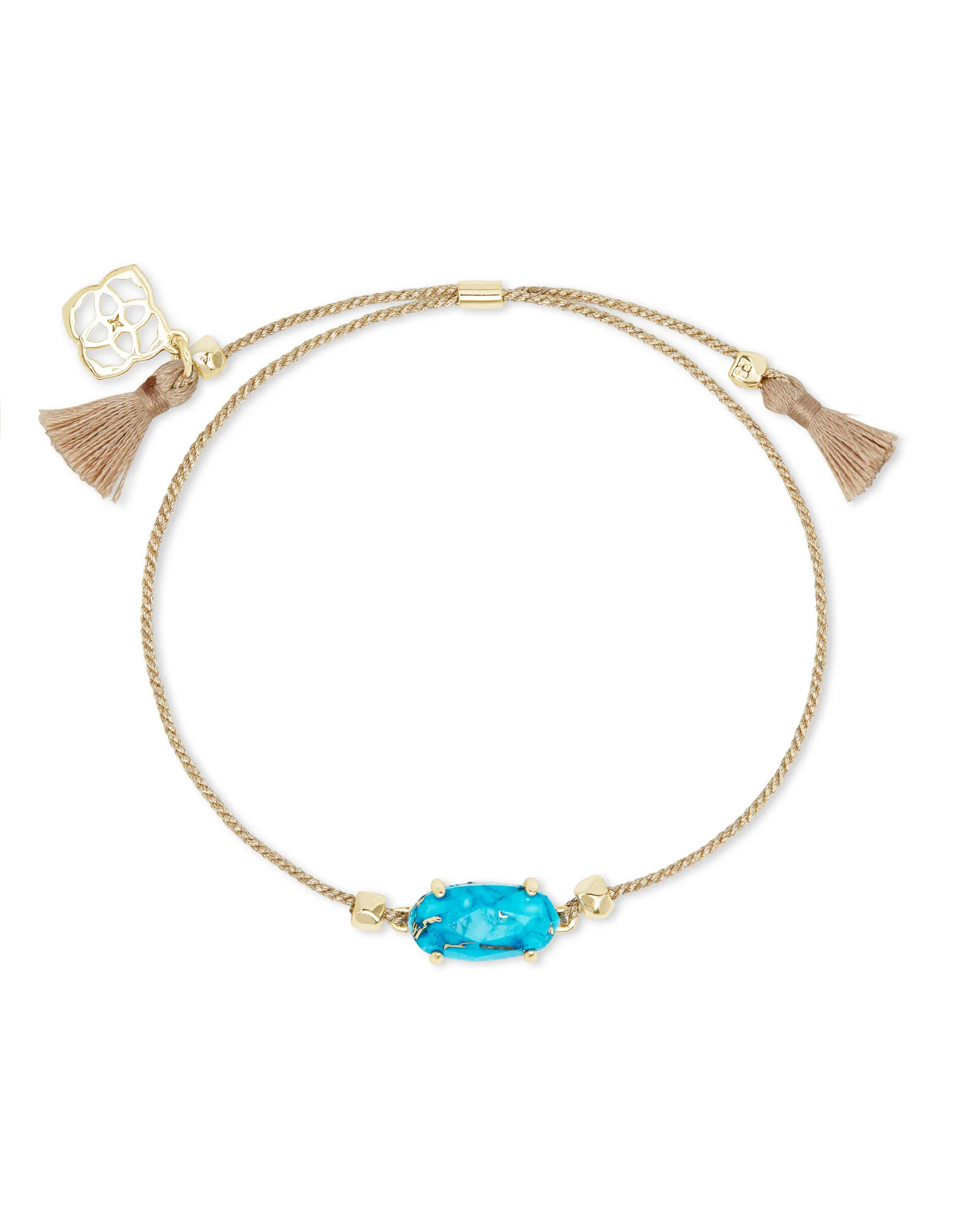  Everlyne Gold Cord Friendship Bracelet In Bronze Veined Turquoise Magnesite   $40.00  