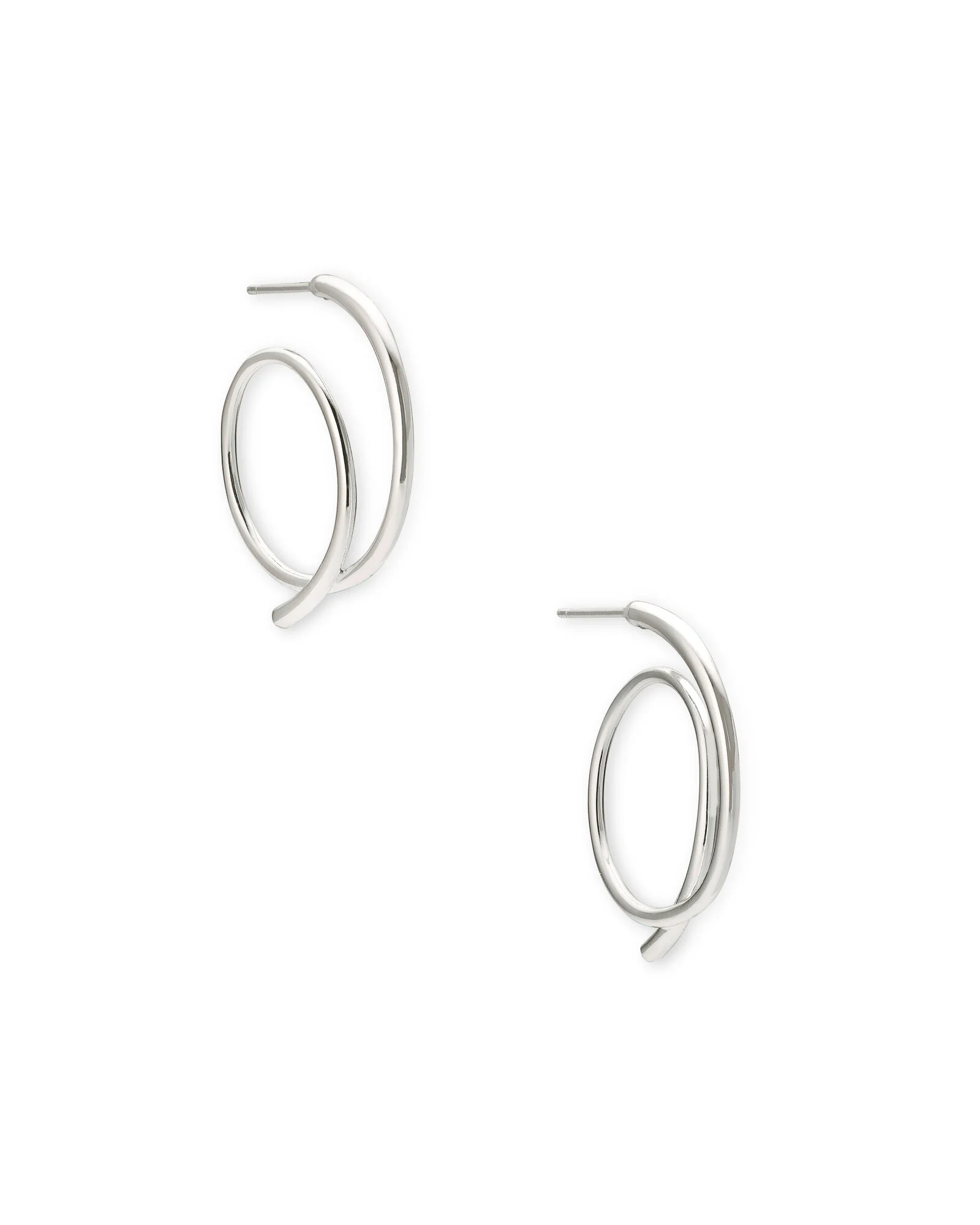 Myles Small Hoop Earrings In Silver   $48.00